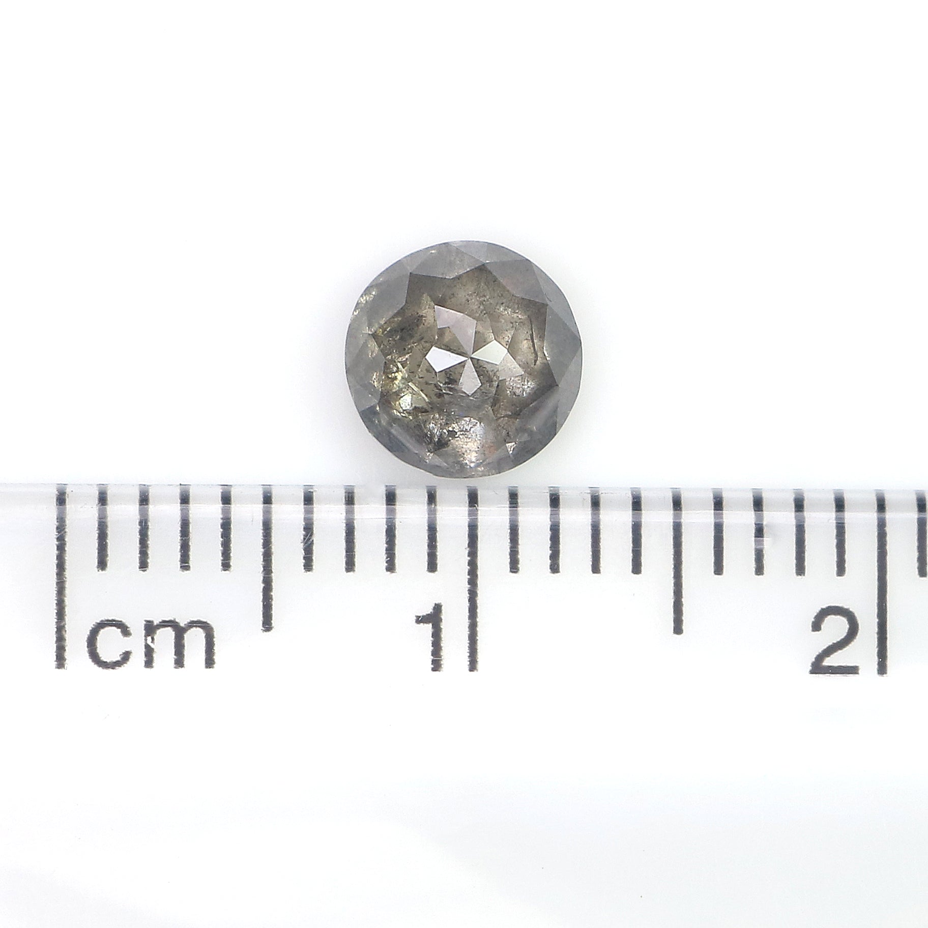 0.87 CT Natural Loose Round Rose Cut Diamond Salt And Pepper Round Shape Diamond 5.80 MM Natural Black Grey Round Rose Cut Diamond LQ1197