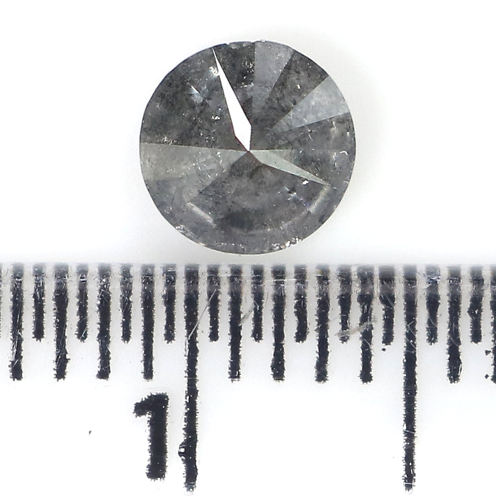 0.58 Ct Natural Loose Round Diamond Black Grey Color Round Diamond 5.00 MM Natural Loose Salt And Pepper Round Brilliant Cut Diamond QL7918