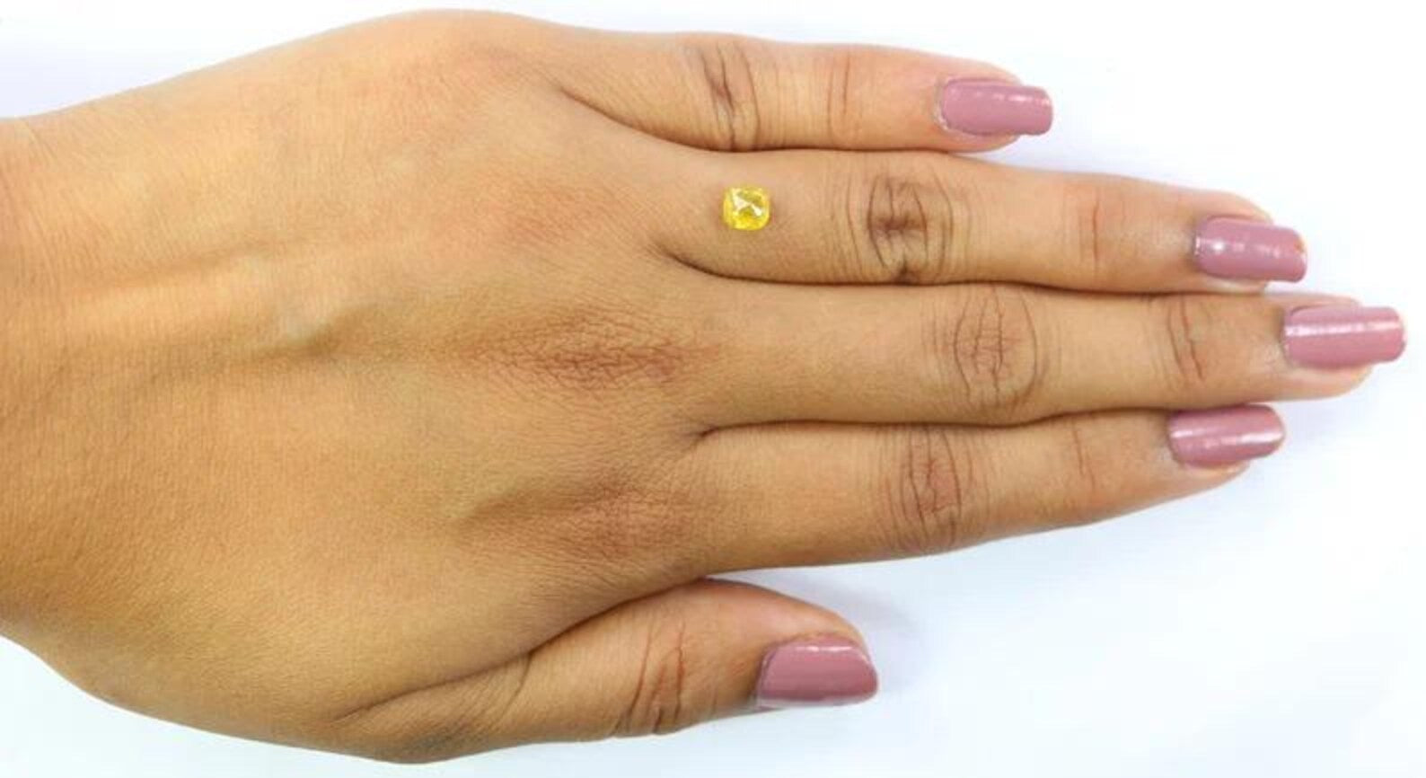 0.71 CT Natural Loose Cushion Shape Diamond Yellow Color Cushion Diamond 4.90 MM Natural Loose Yellow Color Cushion Rose Cut Diamond NQ2358