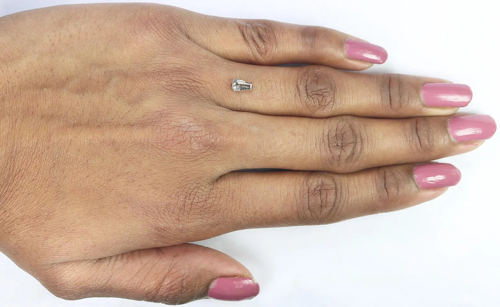 0.43 Ct Natural Loose Coffin Shape Diamond Salt Pepper Coffin Cut Diamond 5.90 MM Natural Black Grey Color Coffin Rose Cut Diamond QN914