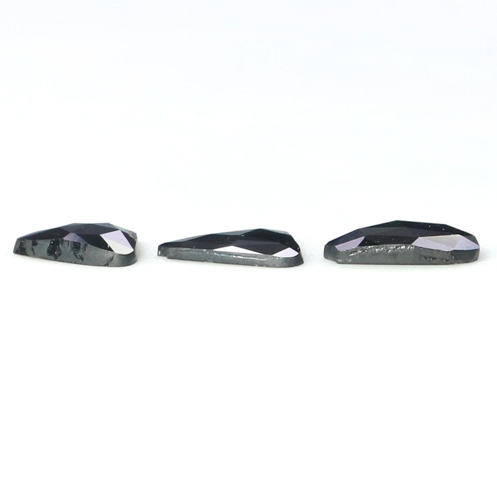 0.88 CT Natural Loose Slice Shape Diamond Black Color Slice Cut Diamond 6.10 MM Natural Loose Black Color Slice Rose Cut Diamond NQ2263