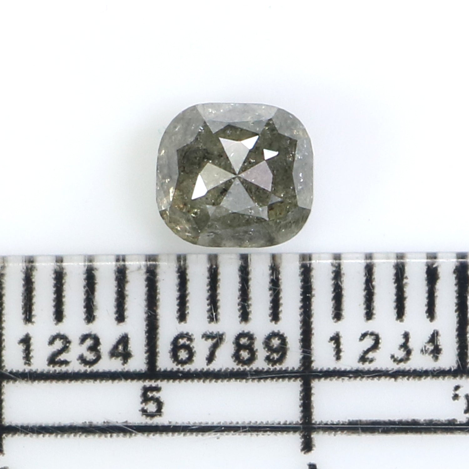 0.97 CT Natural Loose Cushion Shape Diamond Salt And Pepper Cushion Cut Diamond 5.10 MM Natural Grey Color Cushion Rose Cut Diamond LQB2860