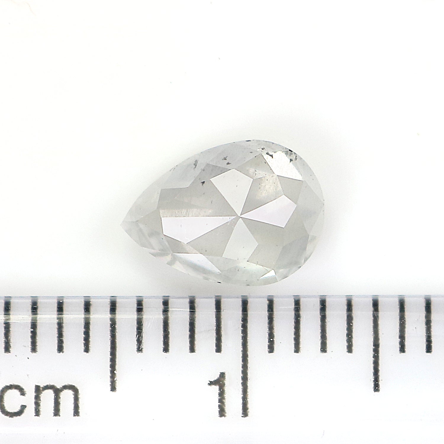1.27 CT Natural Loose Pear Shape Diamond Grey Color Pear Cut Diamond 7.75 MM Natural Loose Salt And Pepper Pear Rose Cut Diamond LQ3318