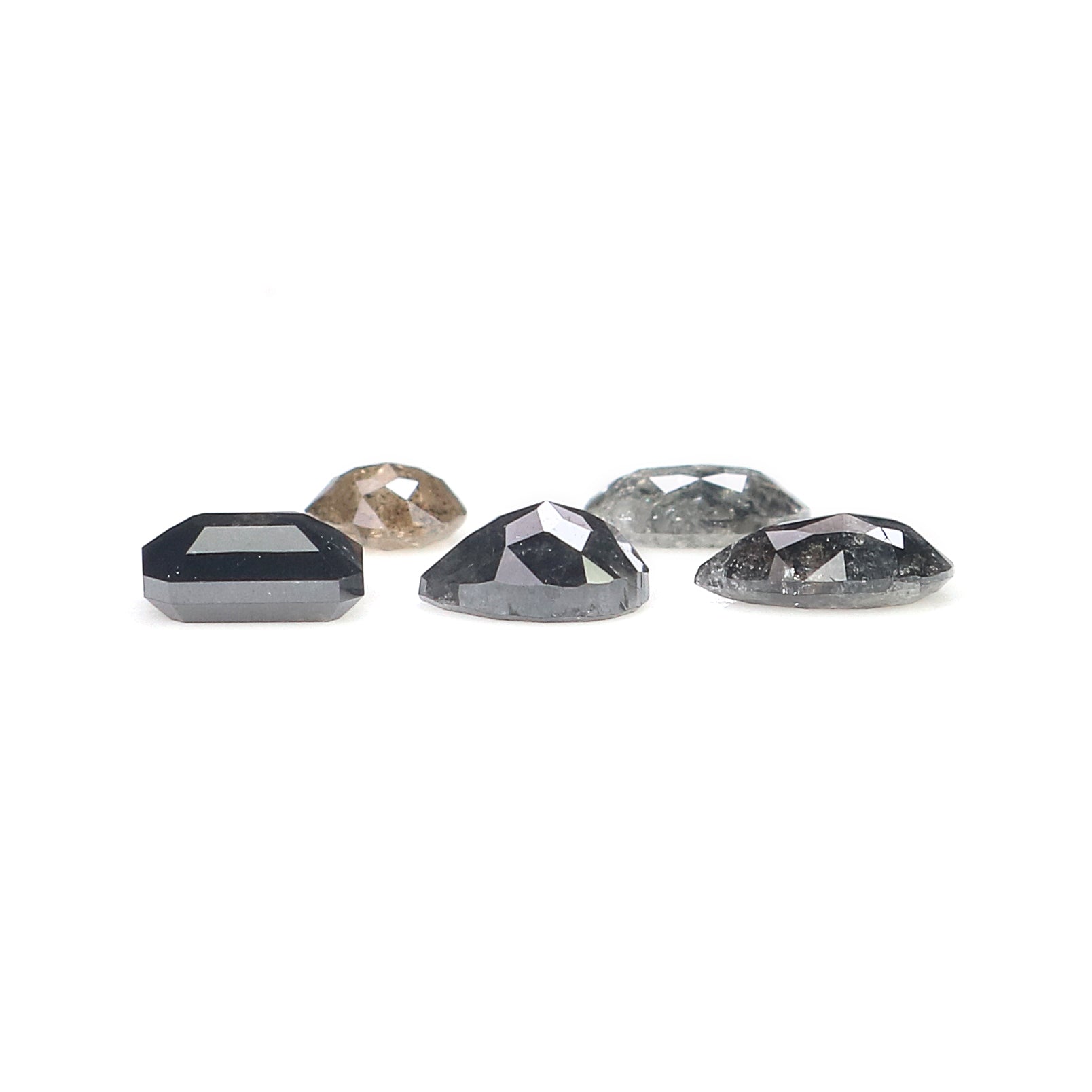 1.64 Ct Natural Loose Mix Shape Diamond Salt And Pepper Mix Shape Diamond 3.70 MM Natural Black Grey Color Mix Shape Rose Cut Diamond N1485