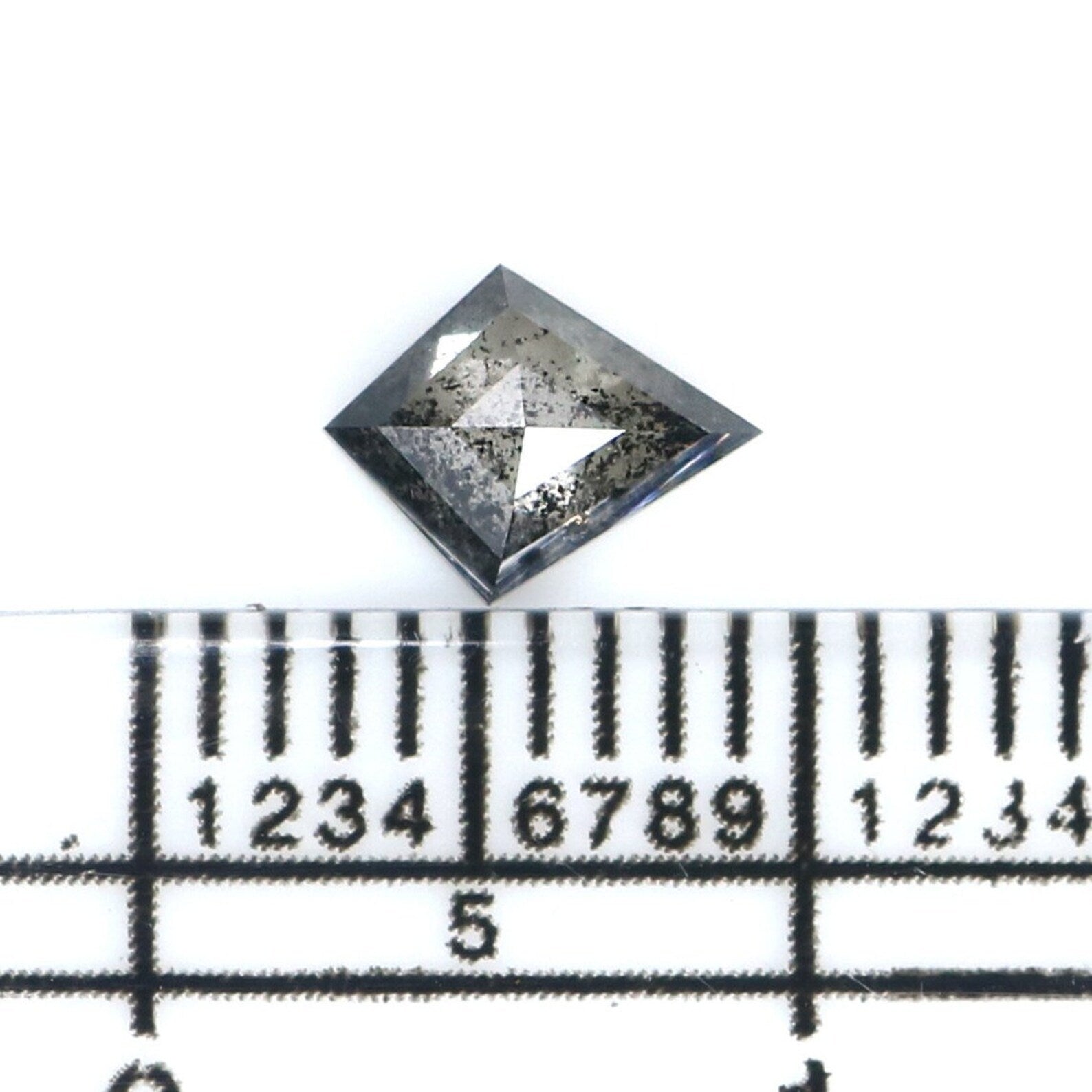0.44 CT Natural Loose Kite Cut Diamond Salt And Pepper Diamond 6.75 MM Natural Loose Diamond Black Grey Color Kite Rose Cut Diamond NQ2167