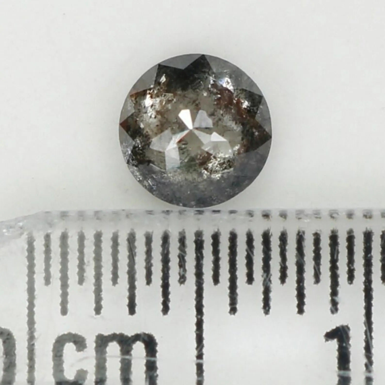 0.42 CT Natural Loose Round Shape Diamond Salt And Pepper Round Cut Diamond 4.60 MM Natural Black Grey Color Round Rose Cut Diamond NQ1076
