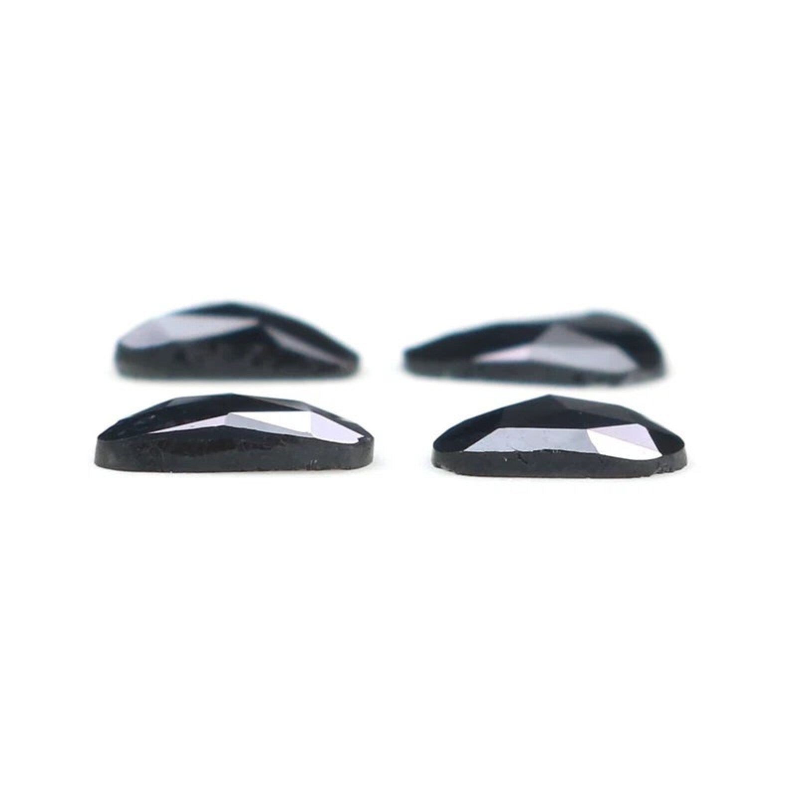 1.09 CT Natural Loose Slice Shape Diamond Black Color Irregular Cut Diamond 5.90 MM Natural Loose Black Color Slice Rose Cut Diamond NQ2239