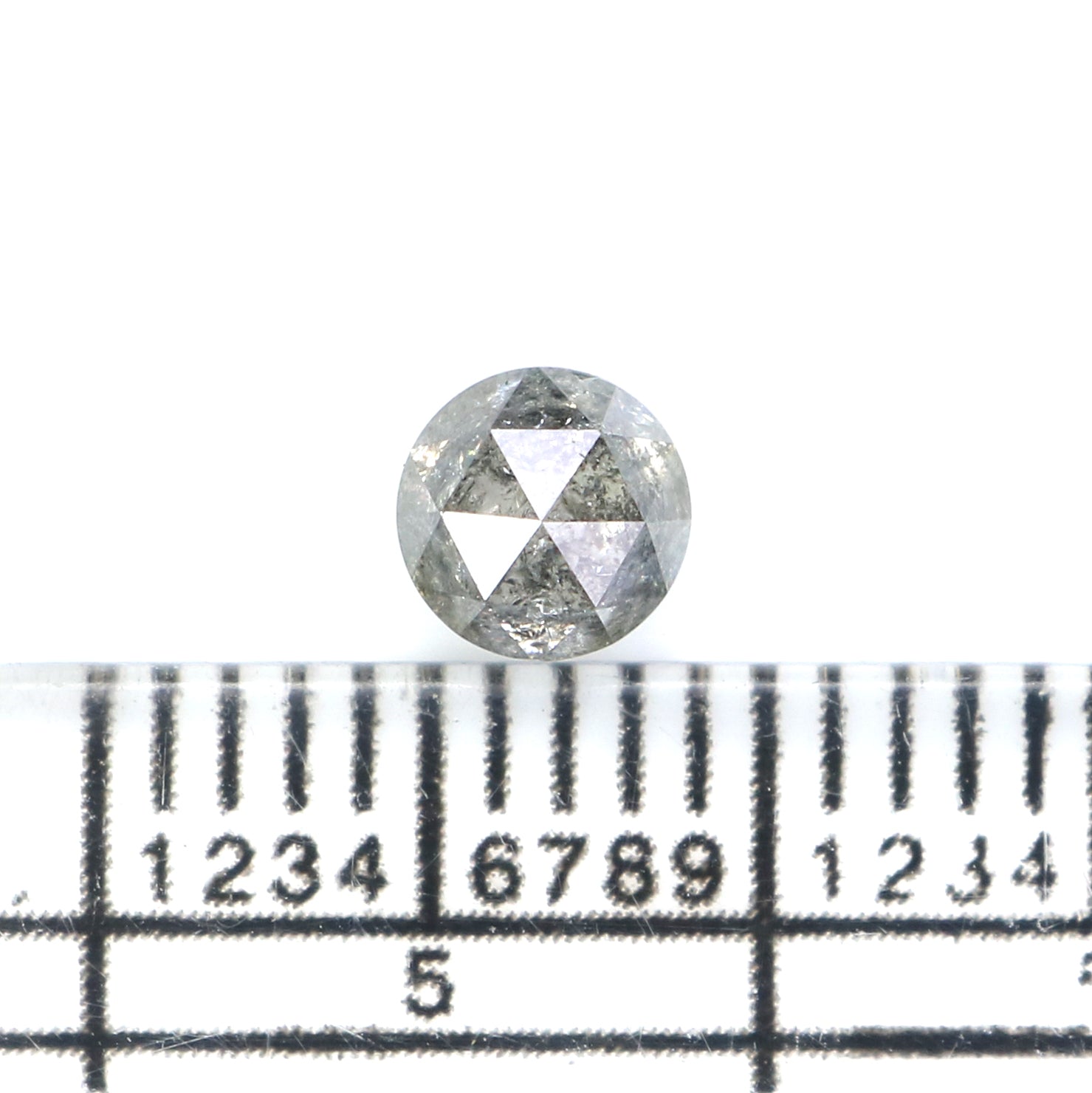 0.56 CT Natural Loose Round Rose Cut Diamond Salt And Pepper Round Diamond 4.40 MM Natural Loose Black Grey Color Rose Cut Diamond LQ2808