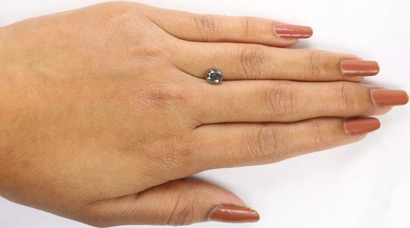 0.98 CT Natural Loose Cushion Shape Diamond Salt And Pepper Diamond 6.05 MM Natural Loose Black Grey Color Cushion Rose Cut Diamond NQ1710