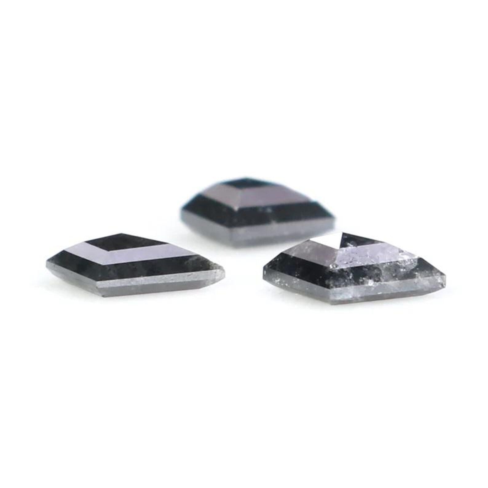 0.55 CT Natural Loose Kite Shape Diamond Salt And Pepper Kite Diamond 5.20 MM Natural Loose Black Gray Color Kite Rose Cut Diamond NQ2354