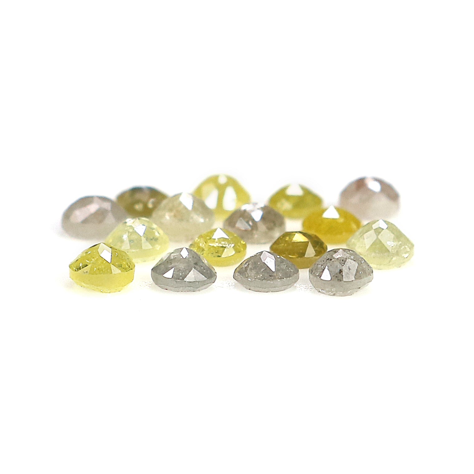 1.15 CT Natural Loose Round Rose Cut Diamond Grey Color Round Shape Diamond 2.40 MM Natural Loose Yellow Color Round Rose Cut Diamond KQ2437