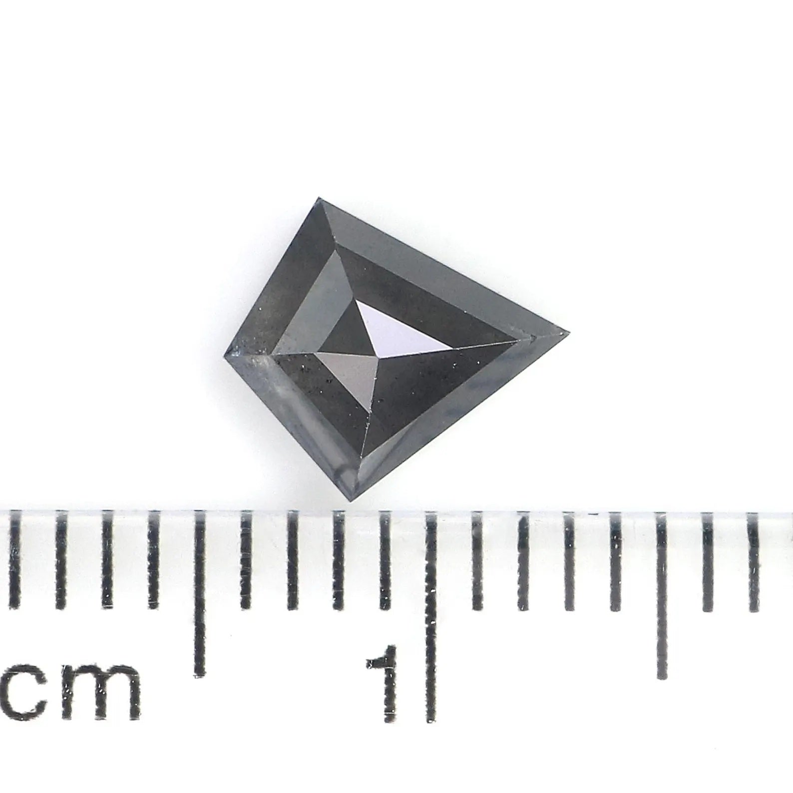 0.89 CT Natural Loose Kite Shape Diamond Salt And Pepper Kite Cut Diamond 7.55 MM Natural Loose Black Gray Color Kite Rose Cut Diamond N2594