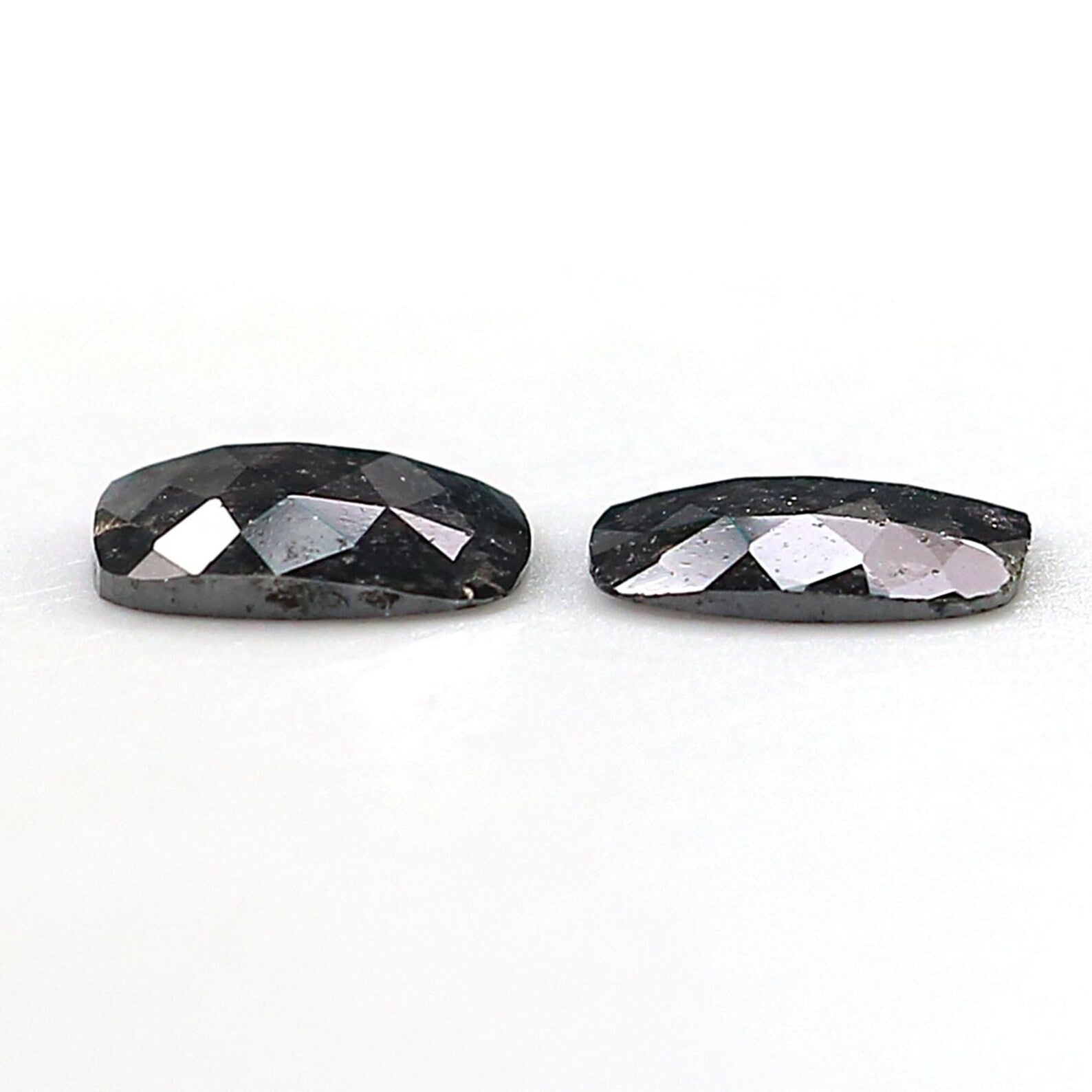 1.77 CT Natural Loose Cushion Shape Pair Diamond Salt And Pepper Cushion Diamond 7.70 MM Natural Black Grey Cushion Rose Cut Diamond NQ2541