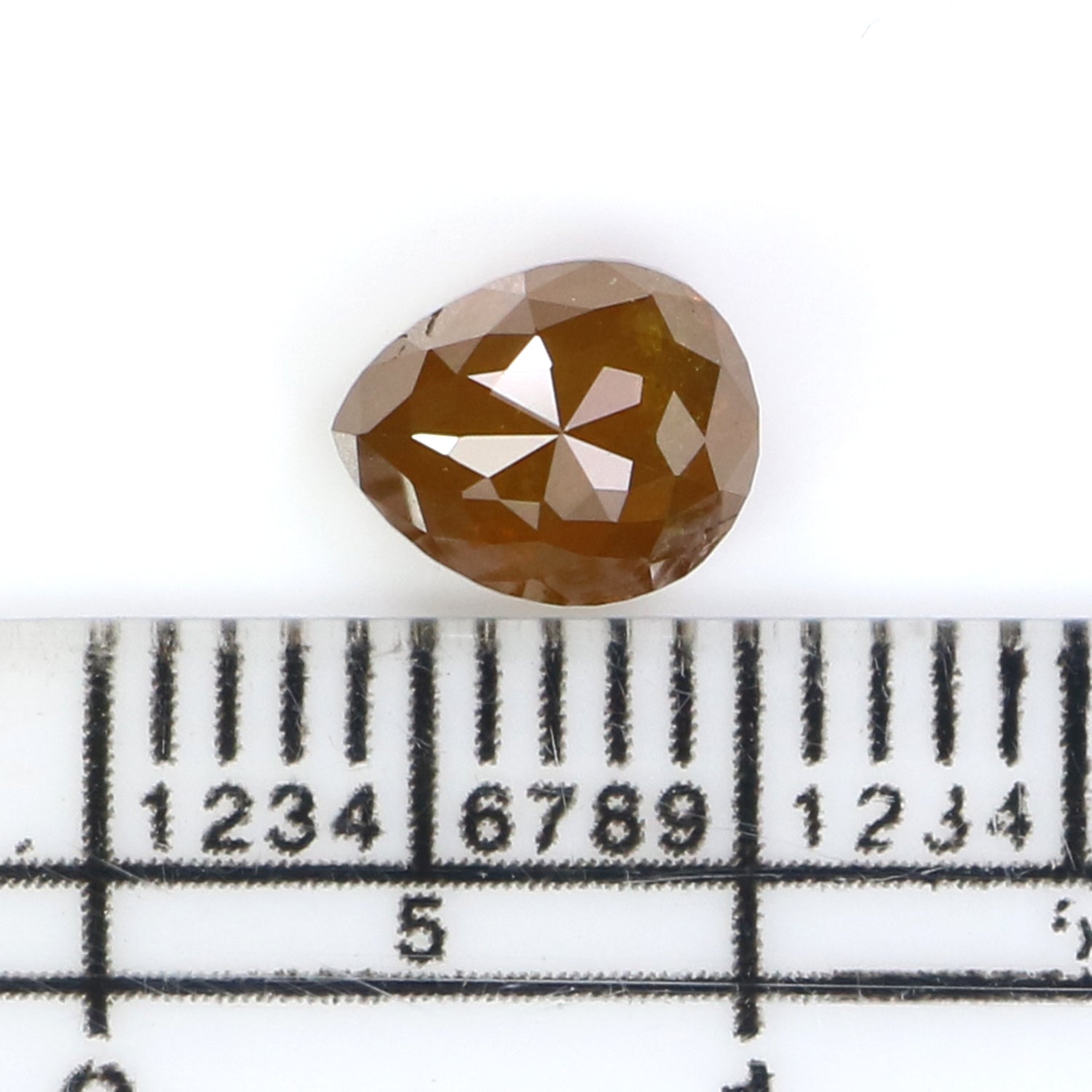 1.13 CT Natural Loose Pear Shape Diamond Brown Color Pear Cut Diamond 6.65 MM Natural Loose Brown Color Diamond Pear Rose Cut Diamond LQ2861