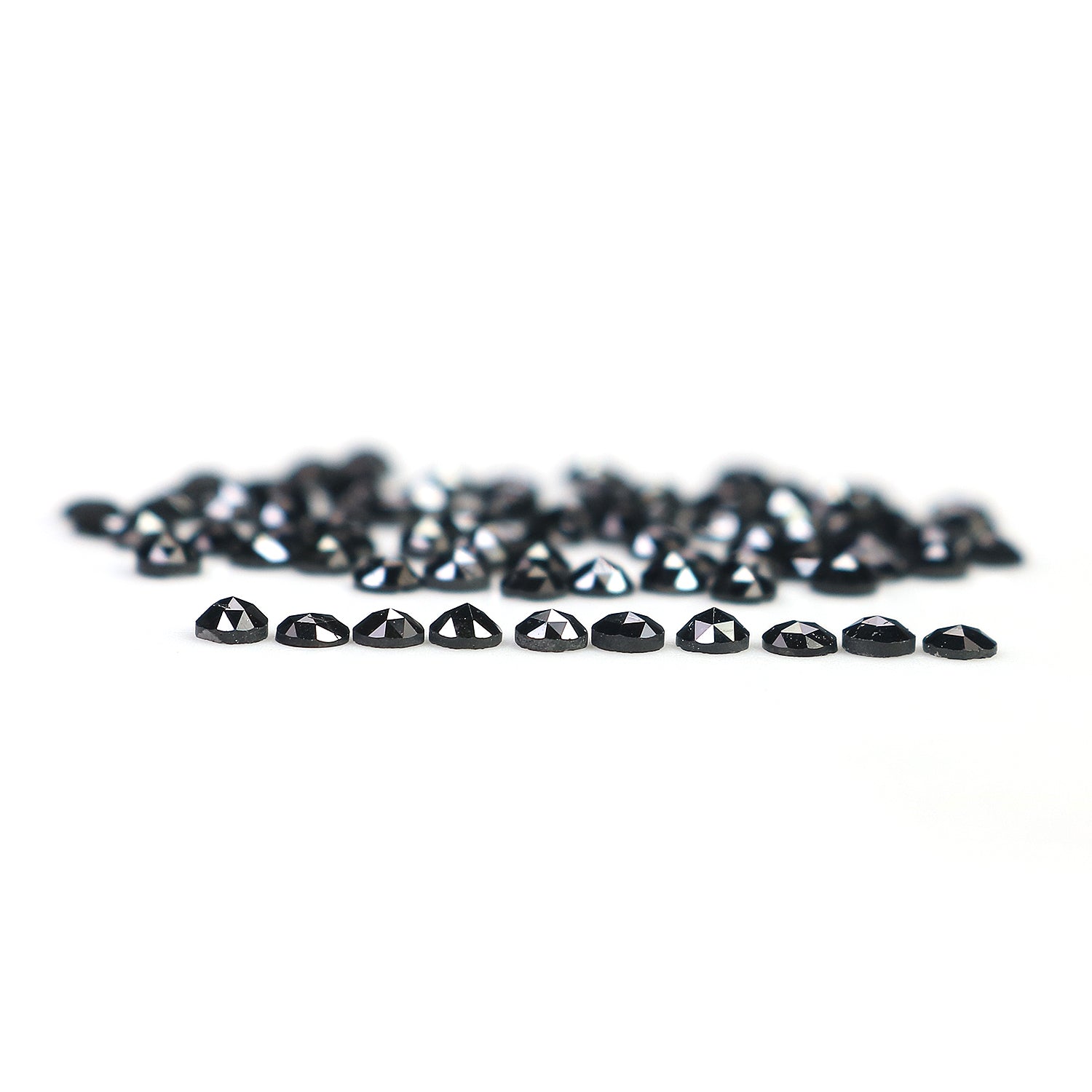 3.54 CT Natural Loose Round Rose Cut Diamond Black Color Round Shape Diamond 2.20 MM Natural Loose Black Color Round Rose Cut Diamond LQ1771