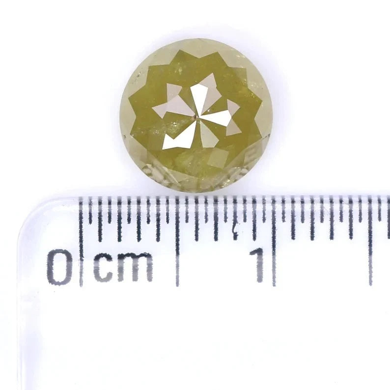 2.57 CT Natural Loose Round Shape Diamond Yellow Color Round Cut Diamond 8.00 MM Natural Diamond Yellow Color Round Rose Cut Diamond QN588