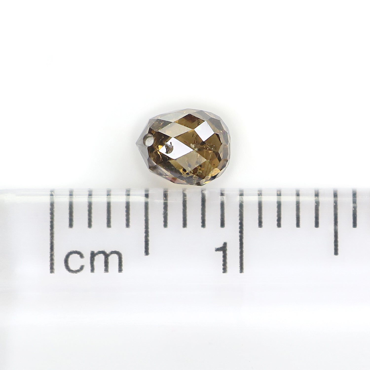 0.75 Ct Natural Loose Briolette Shape Diamond Brown Color Drop Diamond 5.00 MM Natural Loose Brown Color Briolette Rose Cut Diamond LQ126