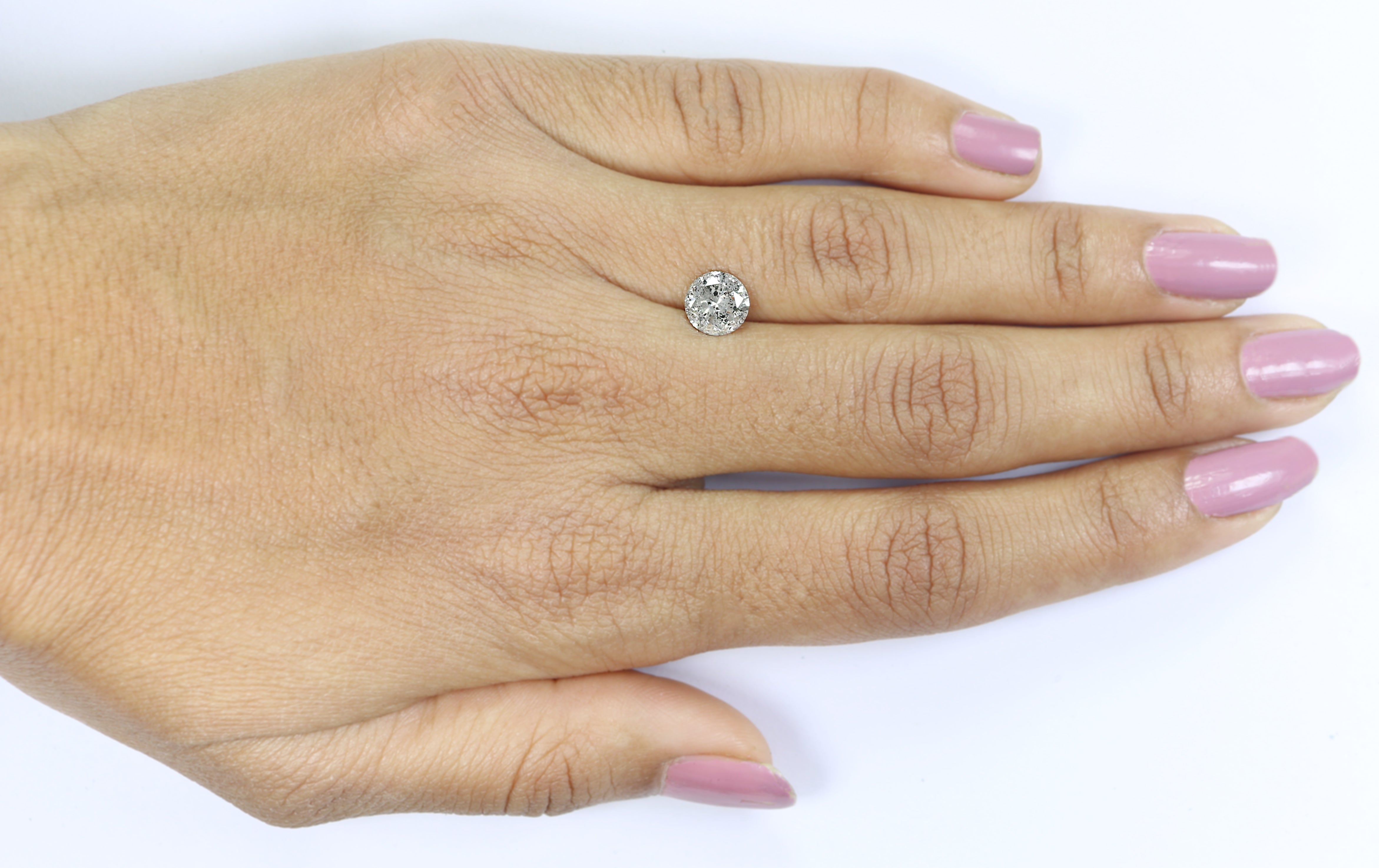 1.53 CT Natural Loose Round Shape Diamond Salt And Pepper Round Diamond 7.05 MM Natural Black Gray Color Round Brilliant Cut Diamond L3462