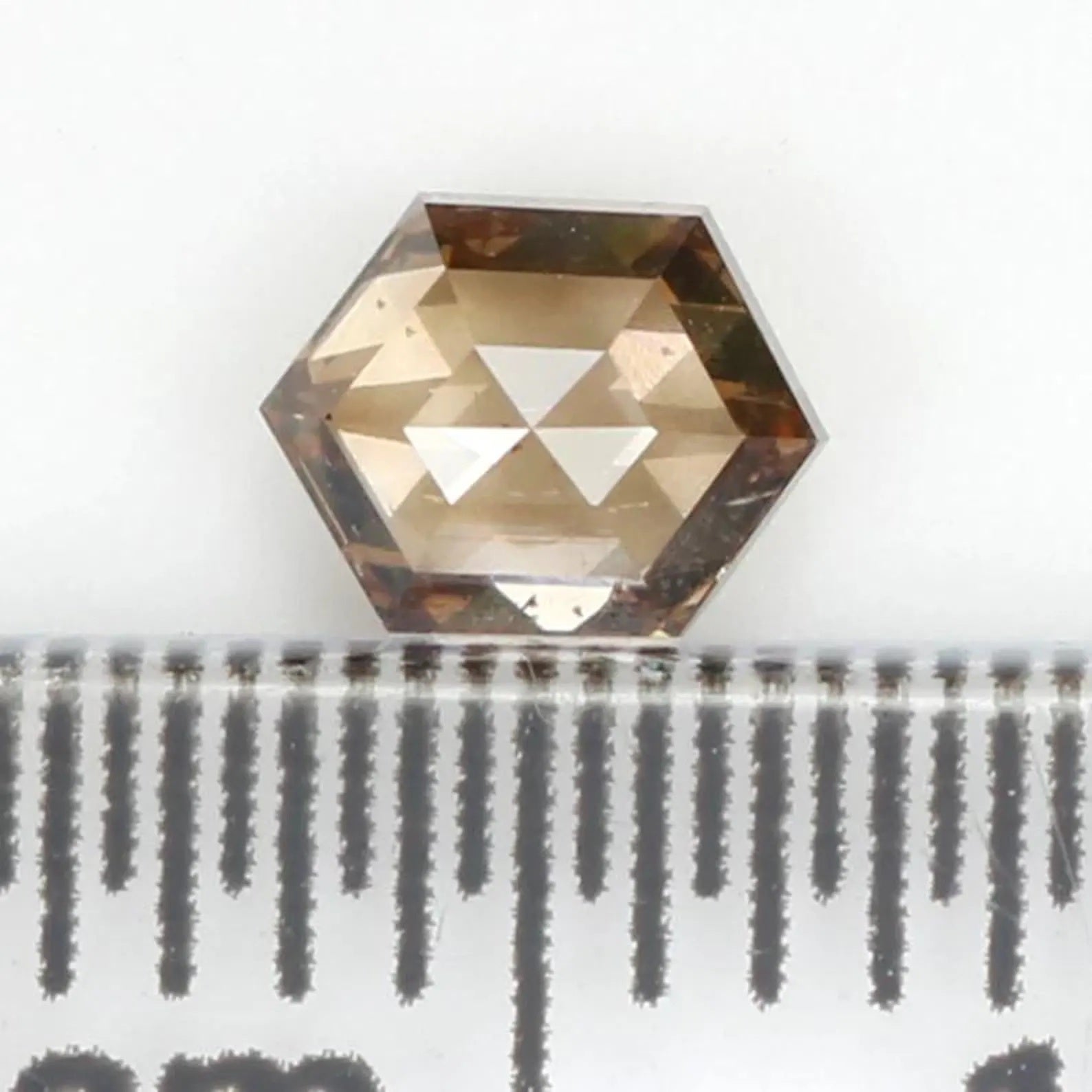 0.35 CT Natural Loose Hexagon Shape Diamond Brown Color Hexagon Diamond 4.80 MM Natural Loose Brown Color Hexagon Rose Cut Diamond NQ1218