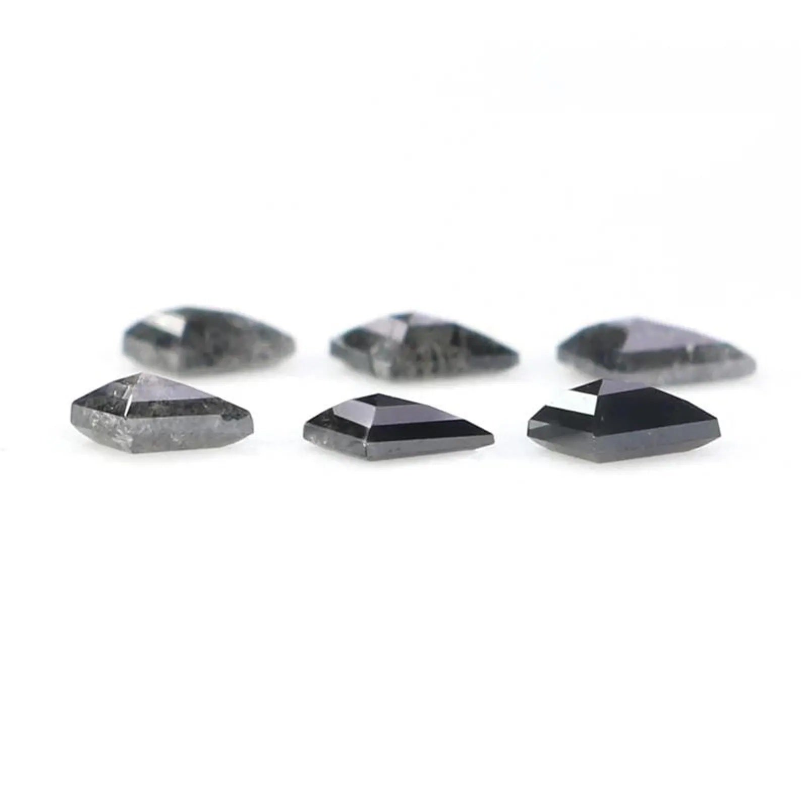 0.40 CT Natural Loose Kite Shape Diamond Salt And Pepper Kite Diamond 3.60 MM Natural Loose Black Grey Color Kite Rose Cut Diamond NQ2351