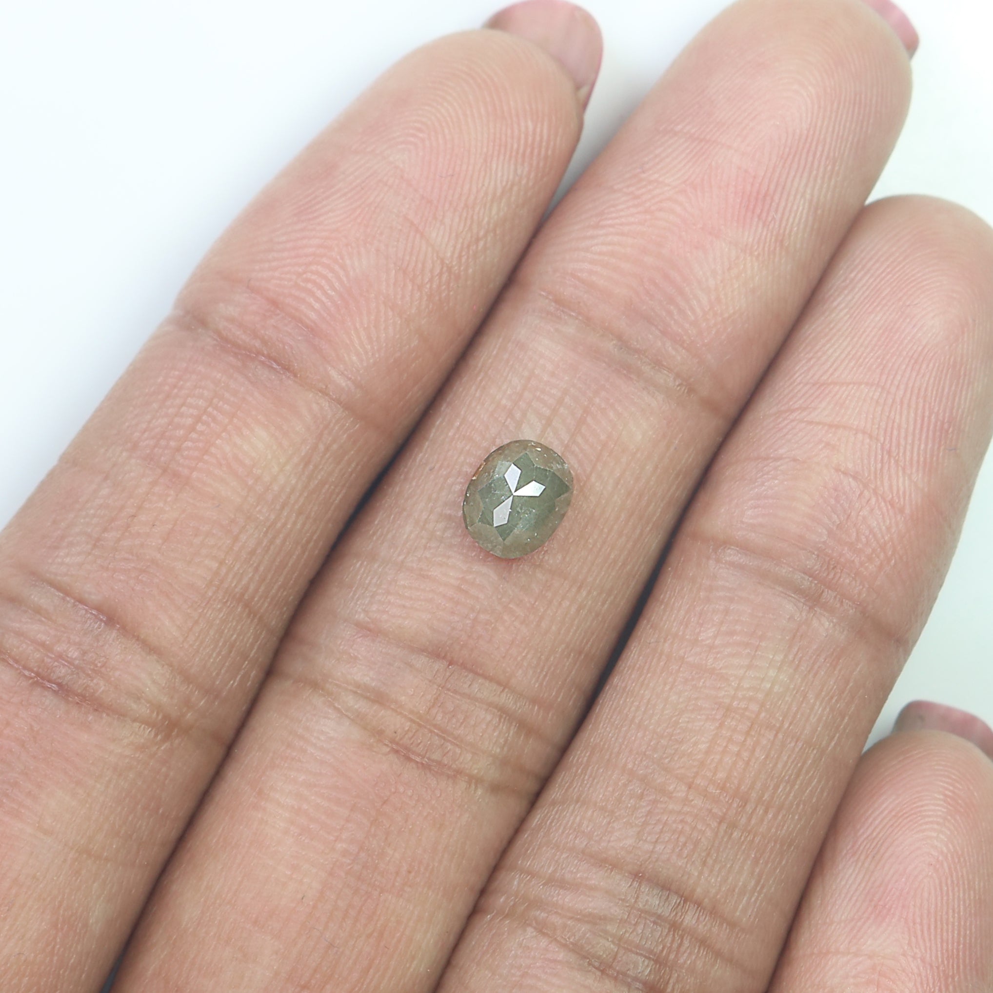 Natural Oval Diamond 1.12 CT Loose Rose Cut Grey Stone 6.35 MM Rustic Diamond For Custom Engagement Ring L3623