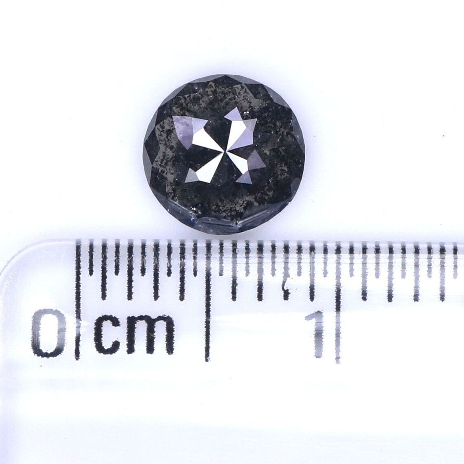 0.89 CT Natural Loose Round Rose Cut Diamond Salt And Pepper Round Cut Diamond 6.25 MM Natural Loose Black Grey Round Shape Diamond NQ1972