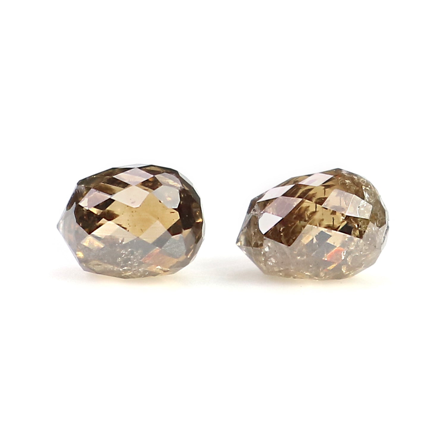 0.92 Ct Natural Loose Briolette Shape Diamond Brown Color Drop Diamond 4.50 MM Natural Loose Brown Color Briolette Rose Cut Diamond LQ9904