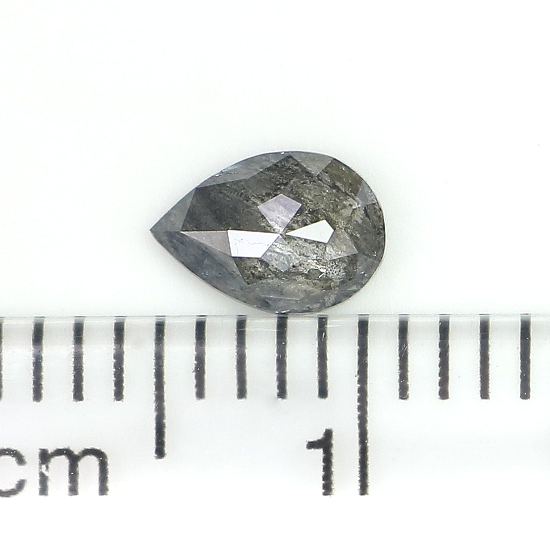 0.39 CT Natural Loose Pear Shape Diamond Salt And Pepper Pear Diamond 5.85 MM Natural Loose Black Grey Color Pear Rose Cut Diamond LQ3351