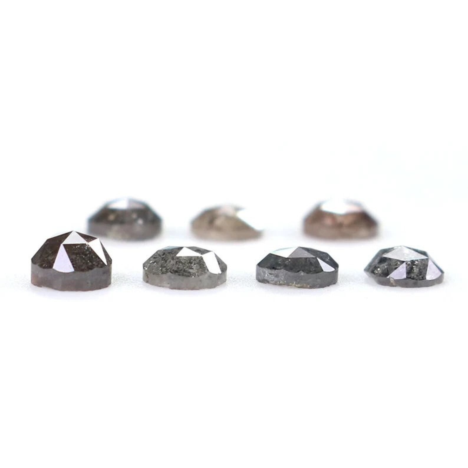 1.16 CT Natural Loose Round Shape Diamond Salt And Pepper Round Shape Diamond 3.35 MM Natural Black Grey Color Round Rose Cut Diamond NQ2066