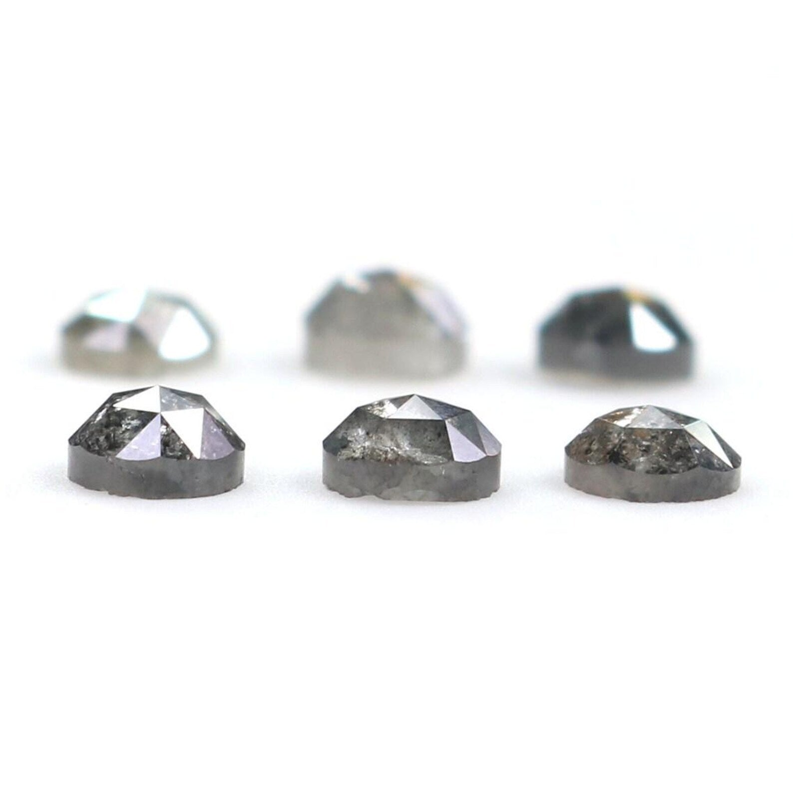 1.16 CT Natural Loose Round Shape Diamond Salt And Pepper Round Cut Diamond 3.30 MM Natural Black Grey Color Round Rose Cut Diamond NQ2067