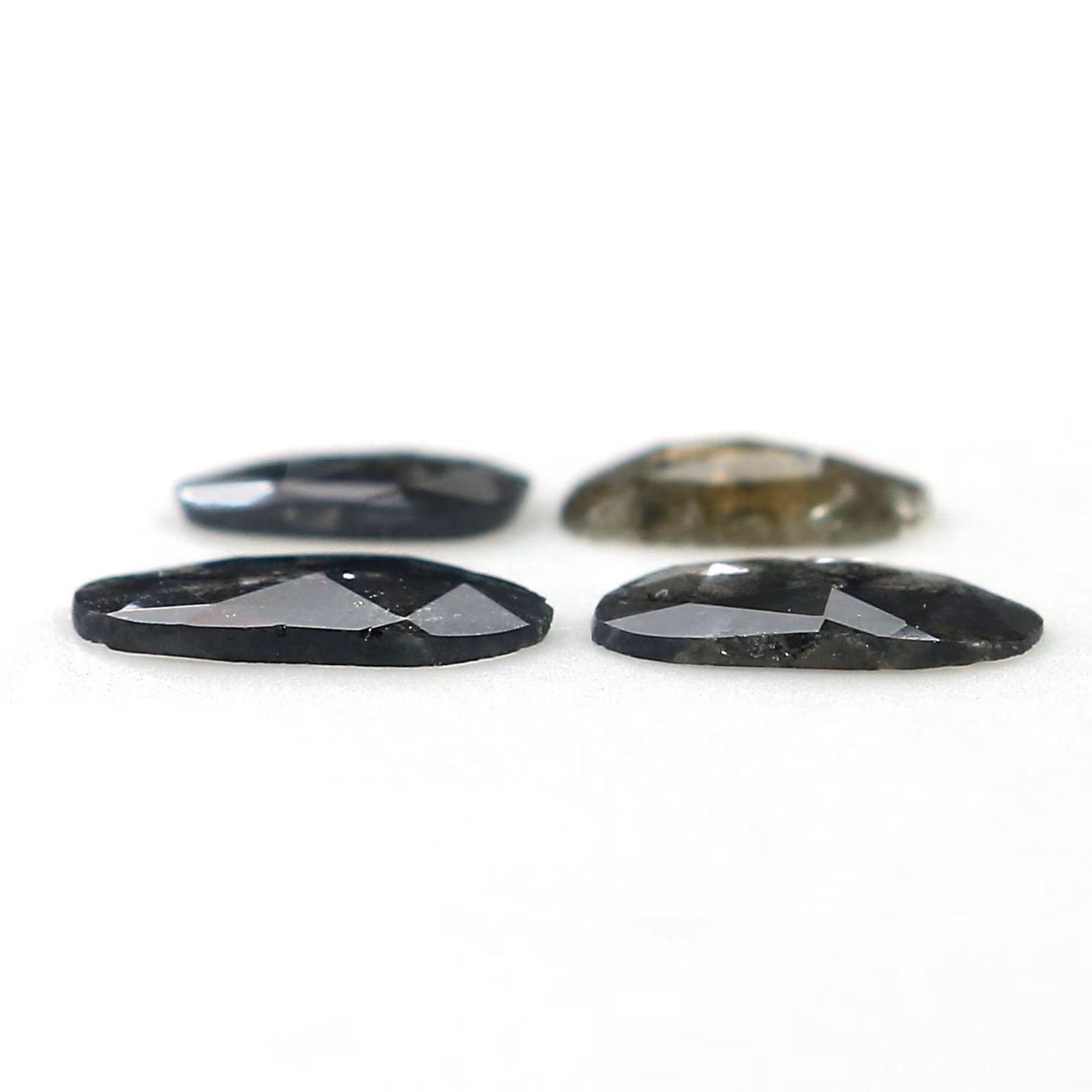 1.08 CT Natural Loose Slice Shape Diamond Salt And Pepper Slice Cut Diamond 7.55 MM Natural Black Grey Color Slice Rose Cut Diamond NQ2535