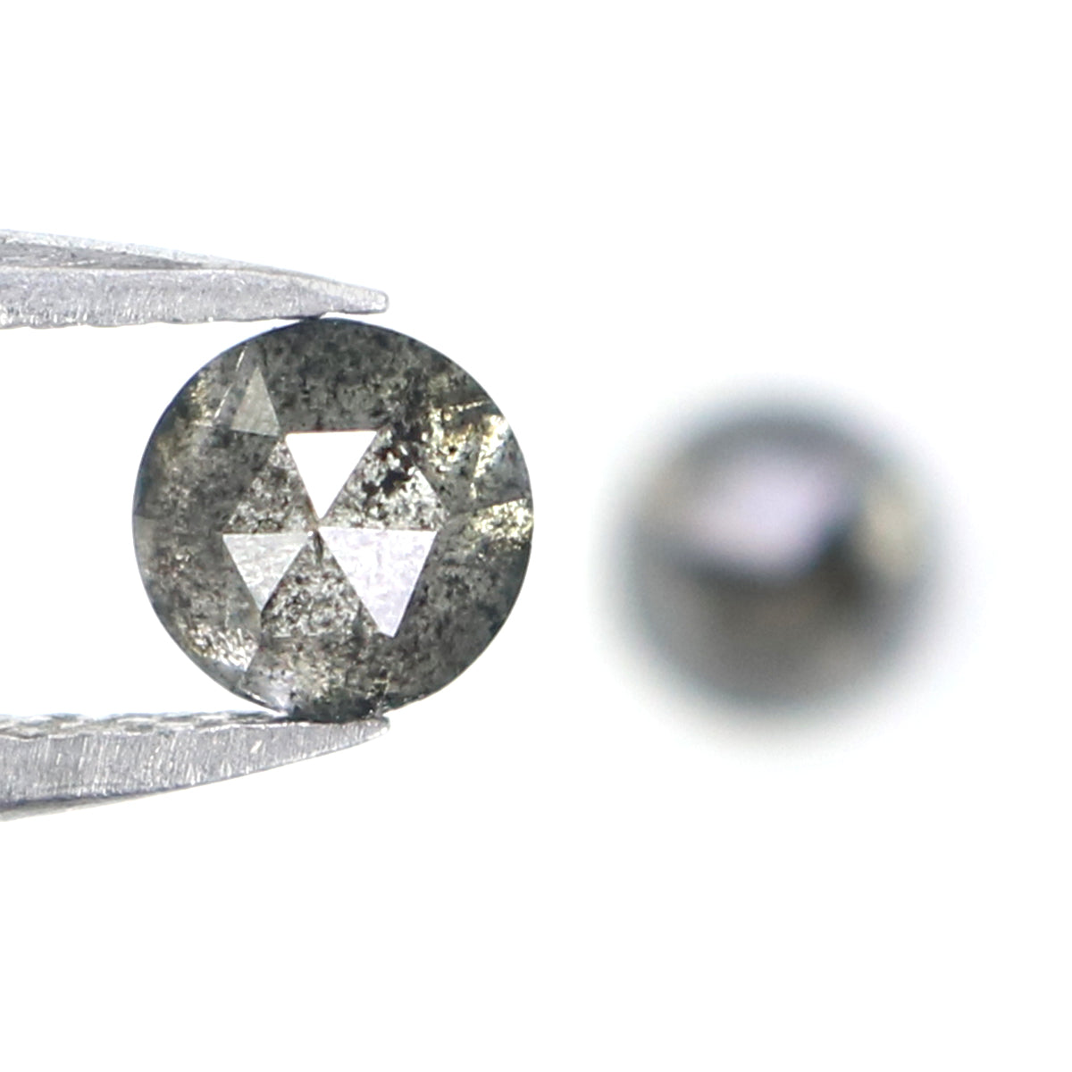 0.92 CT Natural Loose Round Rose Cut Pair Diamond Salt And Pepper Round Shape Diamond 4.45 MM Black Grey Round Shape Rose Cut Diamond LQ2814