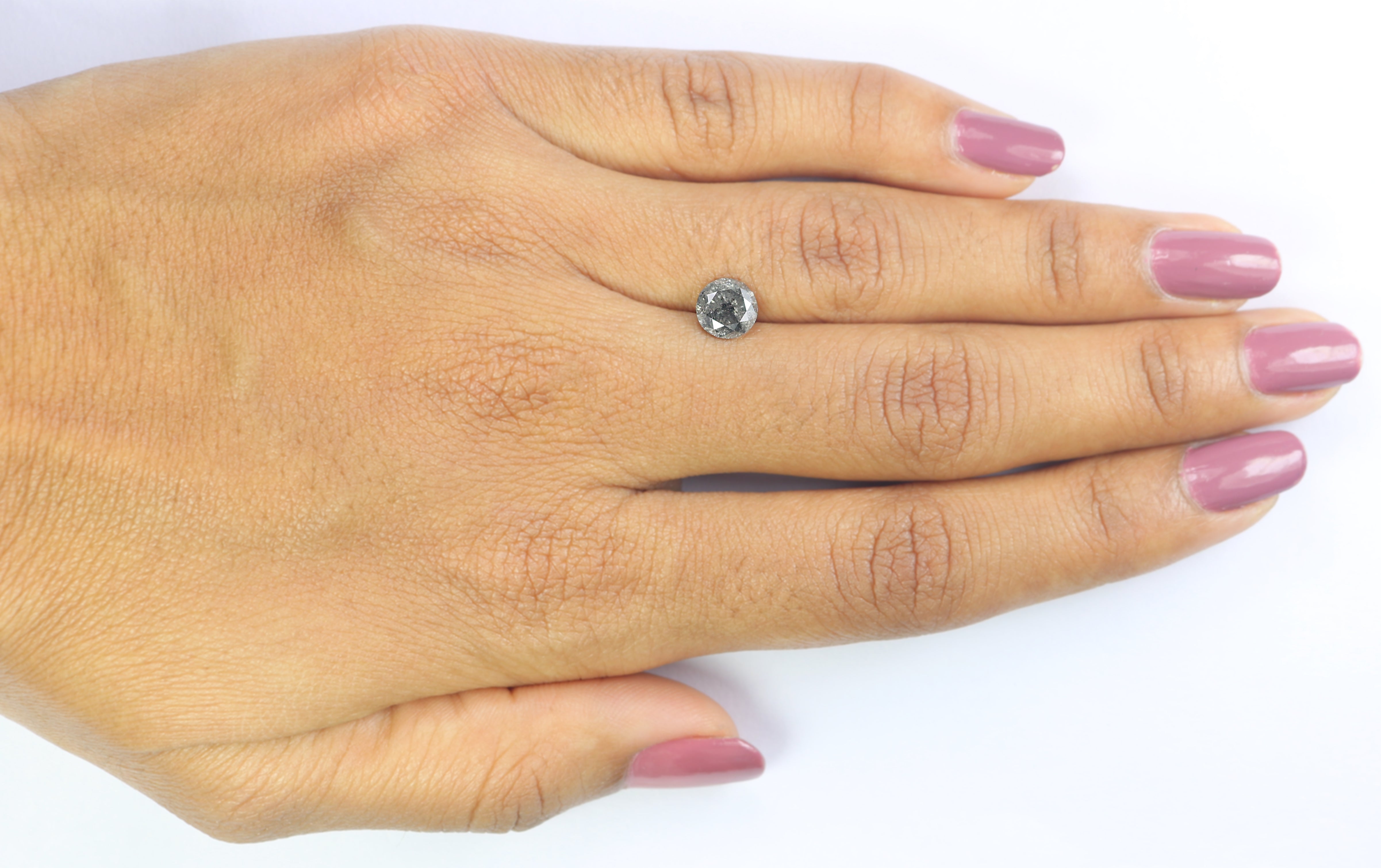 1.26 CT Natural Loose Round Shape Diamond Salt And Pepper Round Cut Diamond 6.55 MM Natural Loose Diamond Round Brilliant Cut Diamond LQ1419