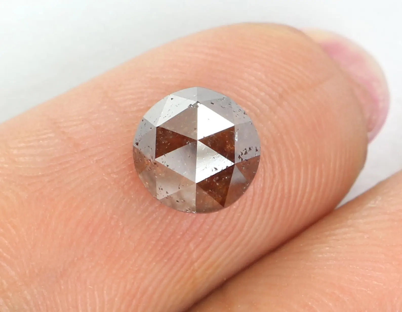 1.53 Ct Natural Loose Diamond Round Rose Cut Brown Color I3 Clarity 6.75 MM N7315