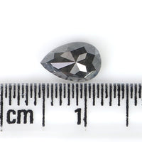 0.82 CT Natural Loose Pear Shape Diamond Salt And Pepper Pear Rose Cut Diamond 7.30 MM Black Grey Color Pear Shape Rose Cut Diamond QL9907