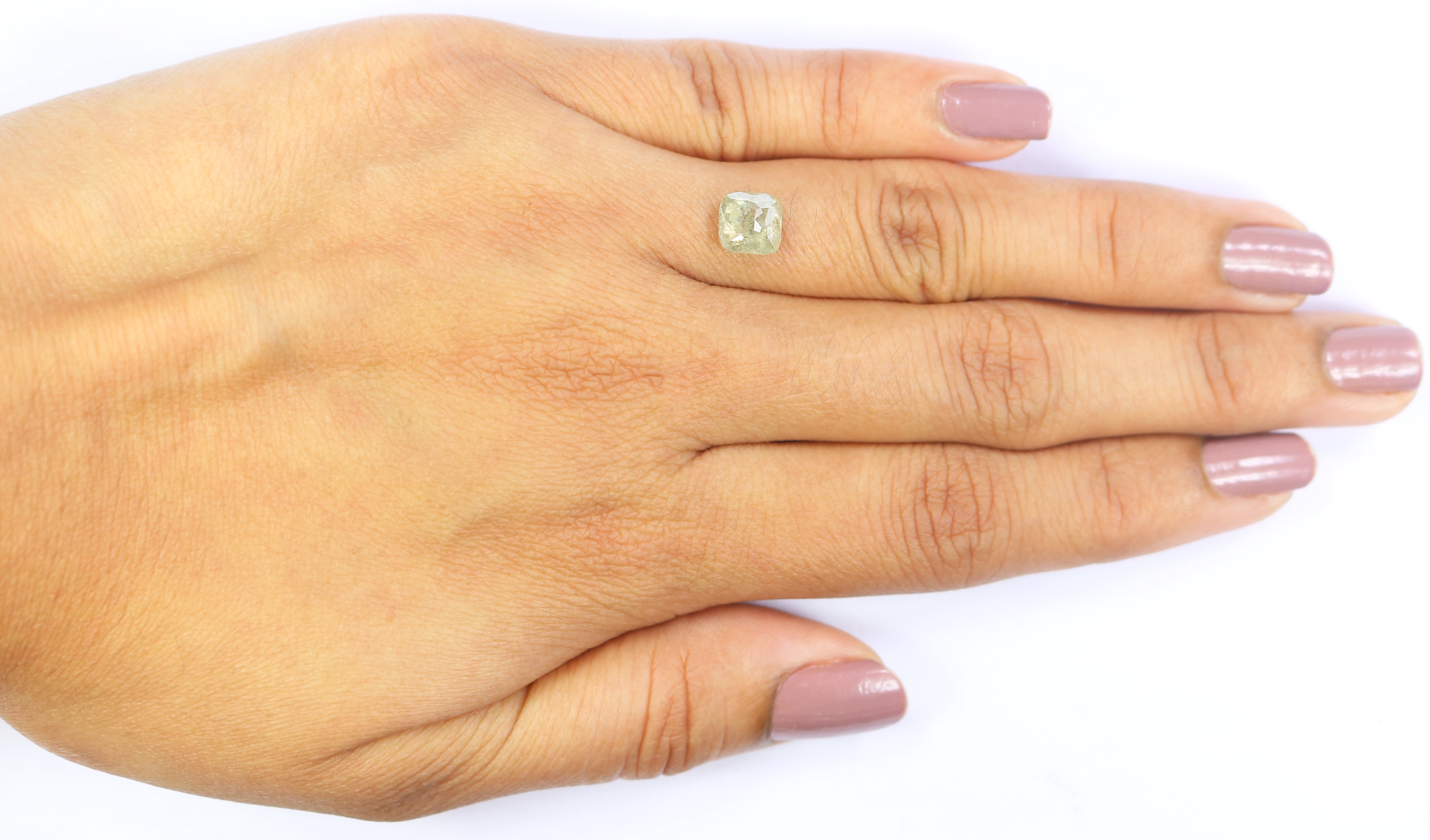 1.53 CT Natural Loose Cushion Shape Diamond Green Color Cushion Cut Diamond 6.25 MM Natural Grey Diamond Cushion Rose Cut Diamond LQ2942