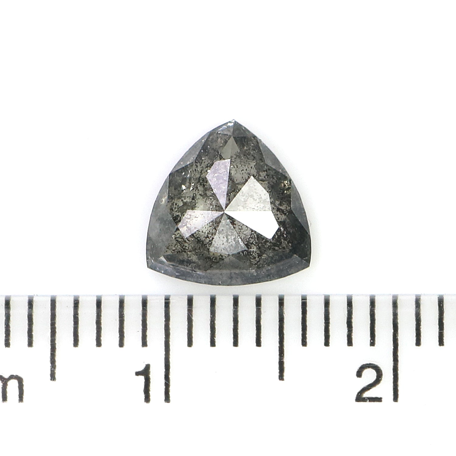 1.12 CT Natural Loose Triangle Shape Diamond Salt And Pepper Triangle Cut Diamond 7.30 MM Natural Black Grey Color Triangle Diamond L3614