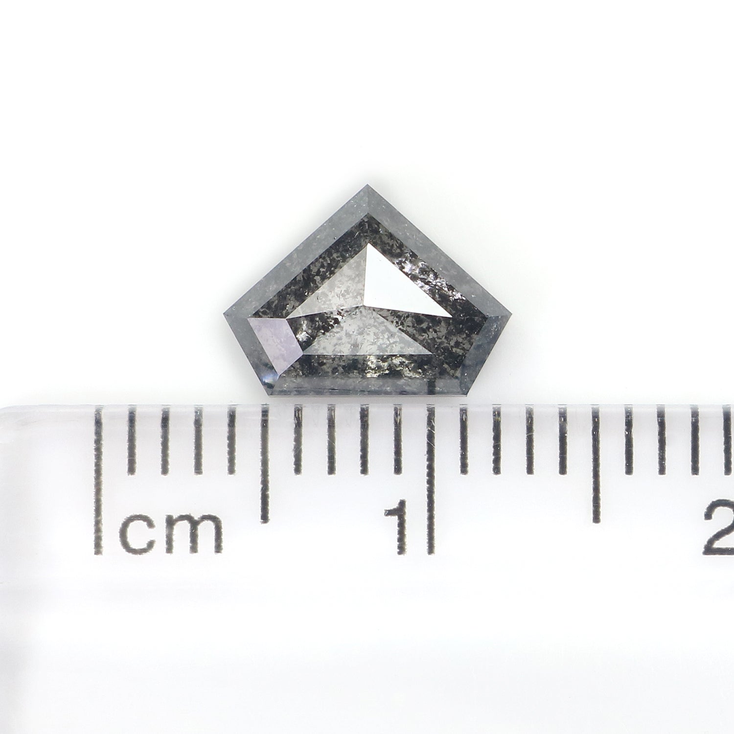 1.31 Ct Natural Loose Shield Shape Diamond Salt And Pepper Shield Cut Diamond 6.50 MM Black Gray Color Shield Shape Rose Cut Diamond QL254