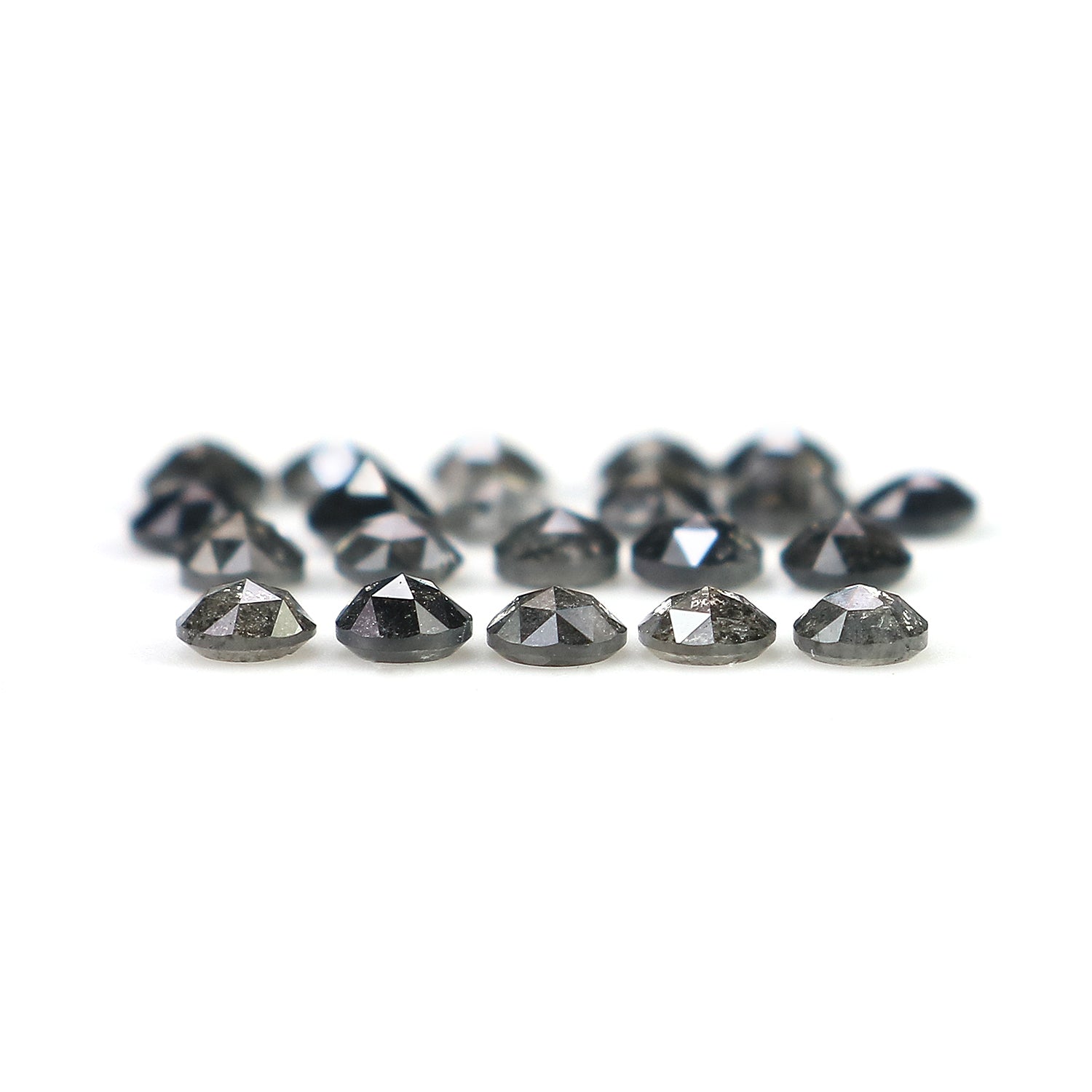 1.73 Ct Natural Loose Round Rose Cut Diamond Salt And Pepper Round Diamond 2.60 MM Natural Black Grey Color Round Rose Cut Diamond LQ1819