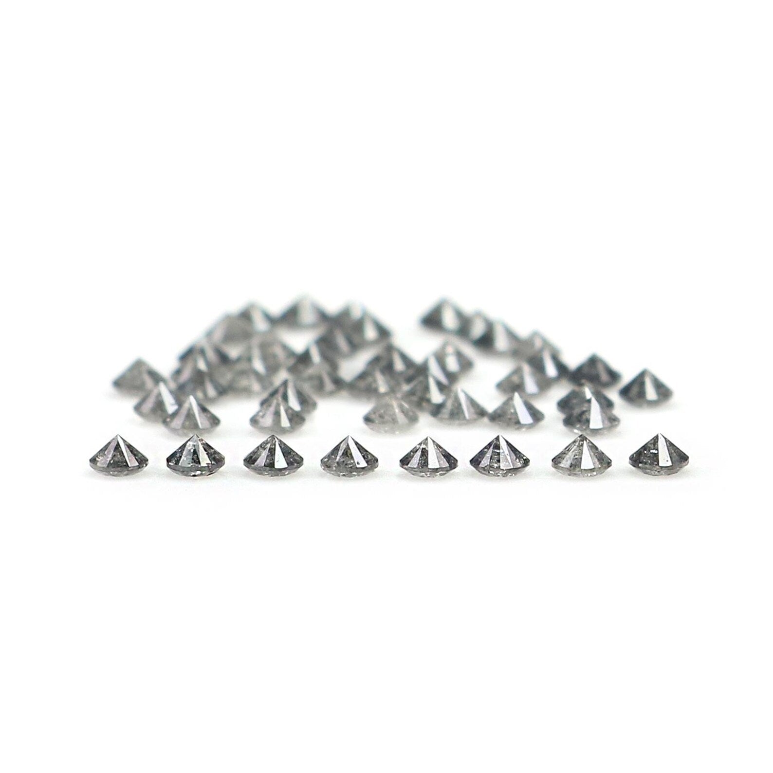 1.07 CT Natural Loose Round Shape Diamond Salt And Pepper Round Diamond 1.70 MM Natural Loose Black Grey Round Brilliant Cut Diamond NQ703