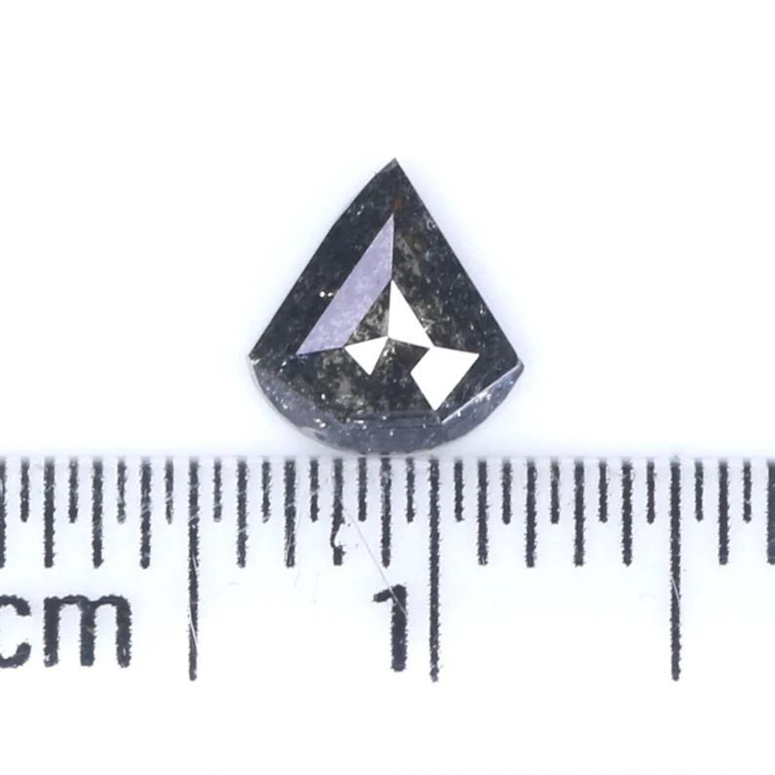 0.55 CT Natural Loose Shield Shape Diamond Salt And Pepper Shield Diamond 6.10 MM Natural Black Grey Color Shield Rose Cut Diamond NQ9984