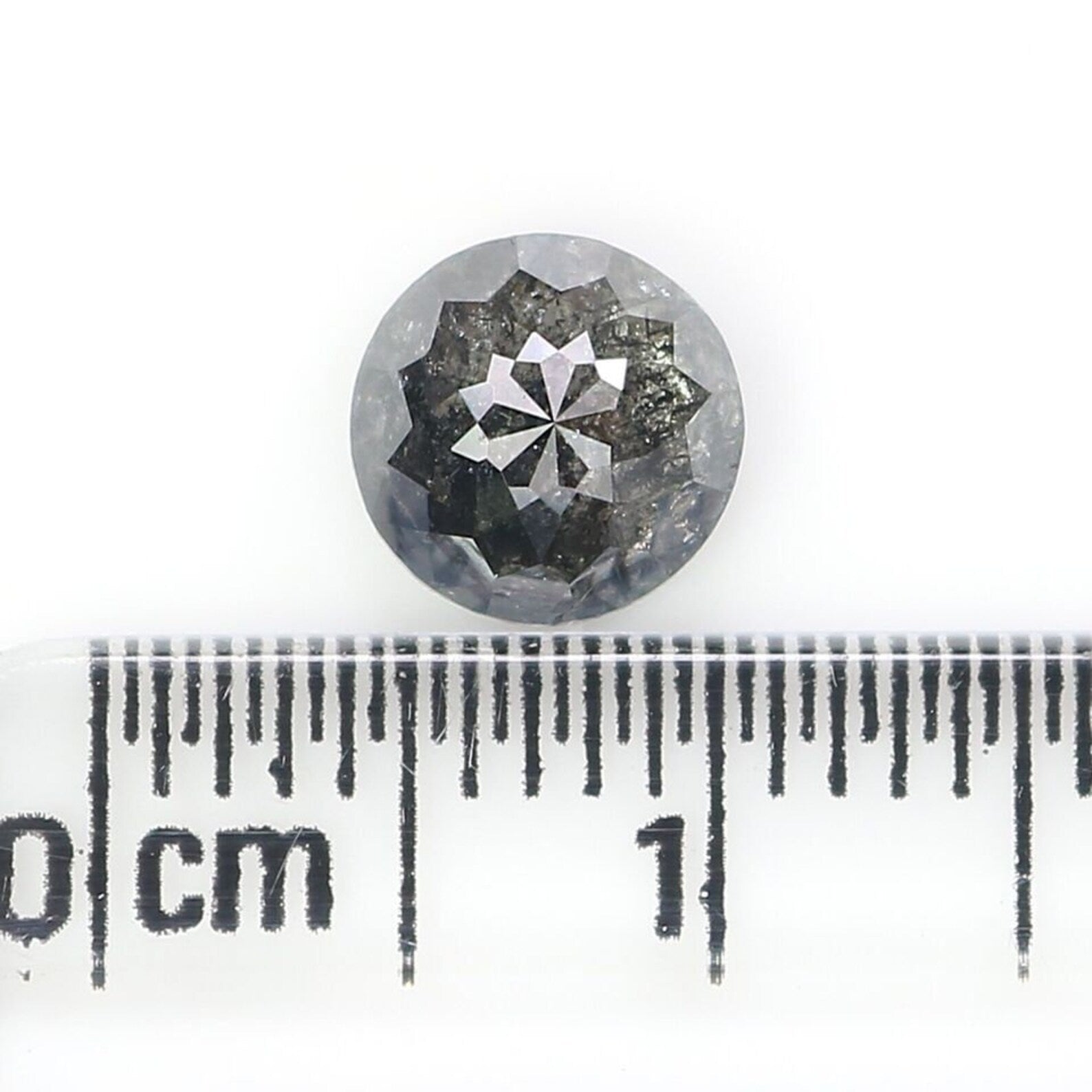 1.16 CT Natural Loose Round Rose Cut Diamond Salt And Pepper Round Shape Diamond 6.40 MM Natural Black Grey Color Rose Cut Diamond QN9777