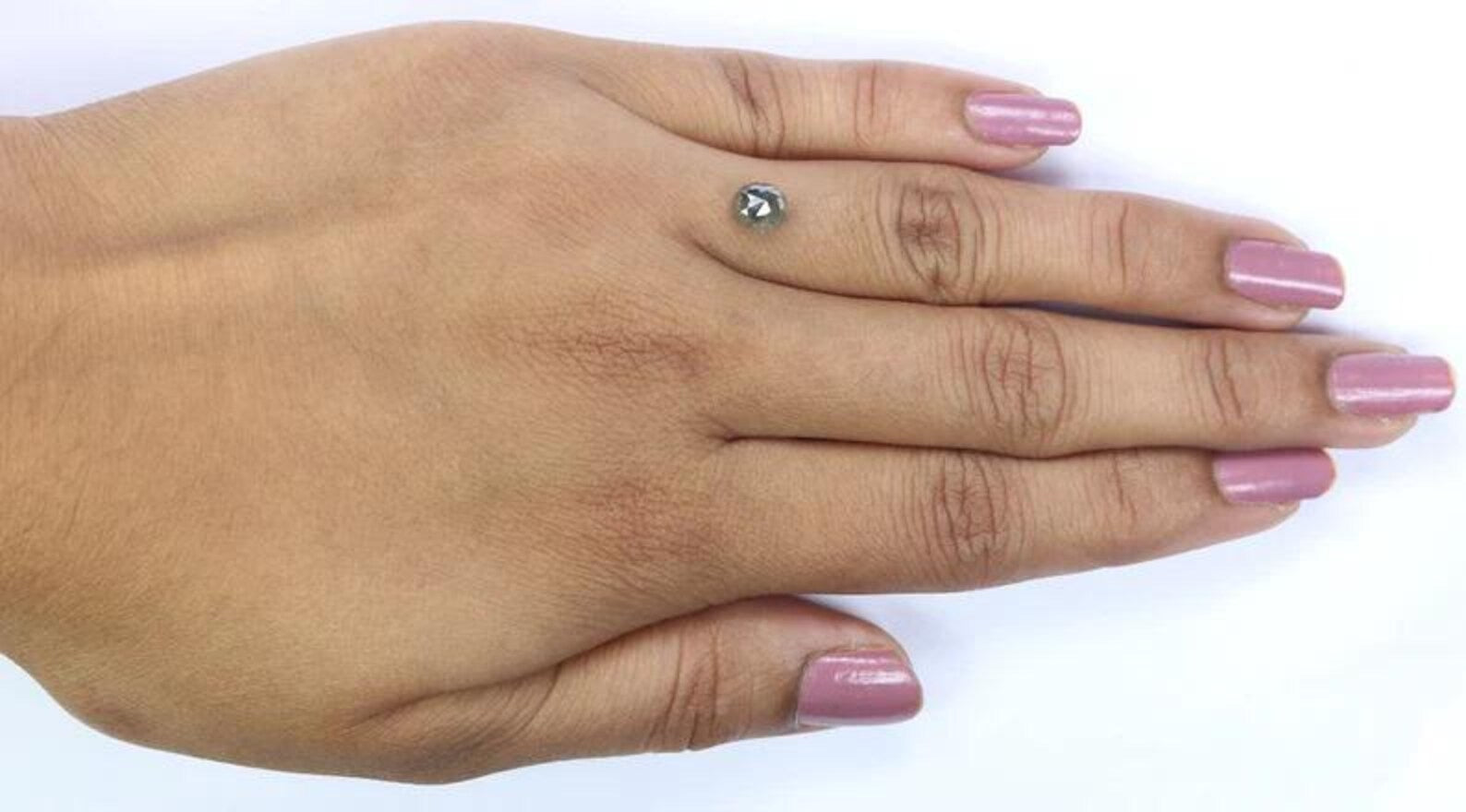 1.07 CT Natural Loose Oval Shape Diamond Salt And Pepper Oval Diamond 5.75 MM Natural Loose Black Grey Color Oval Rose Cut Diamond NQ2363