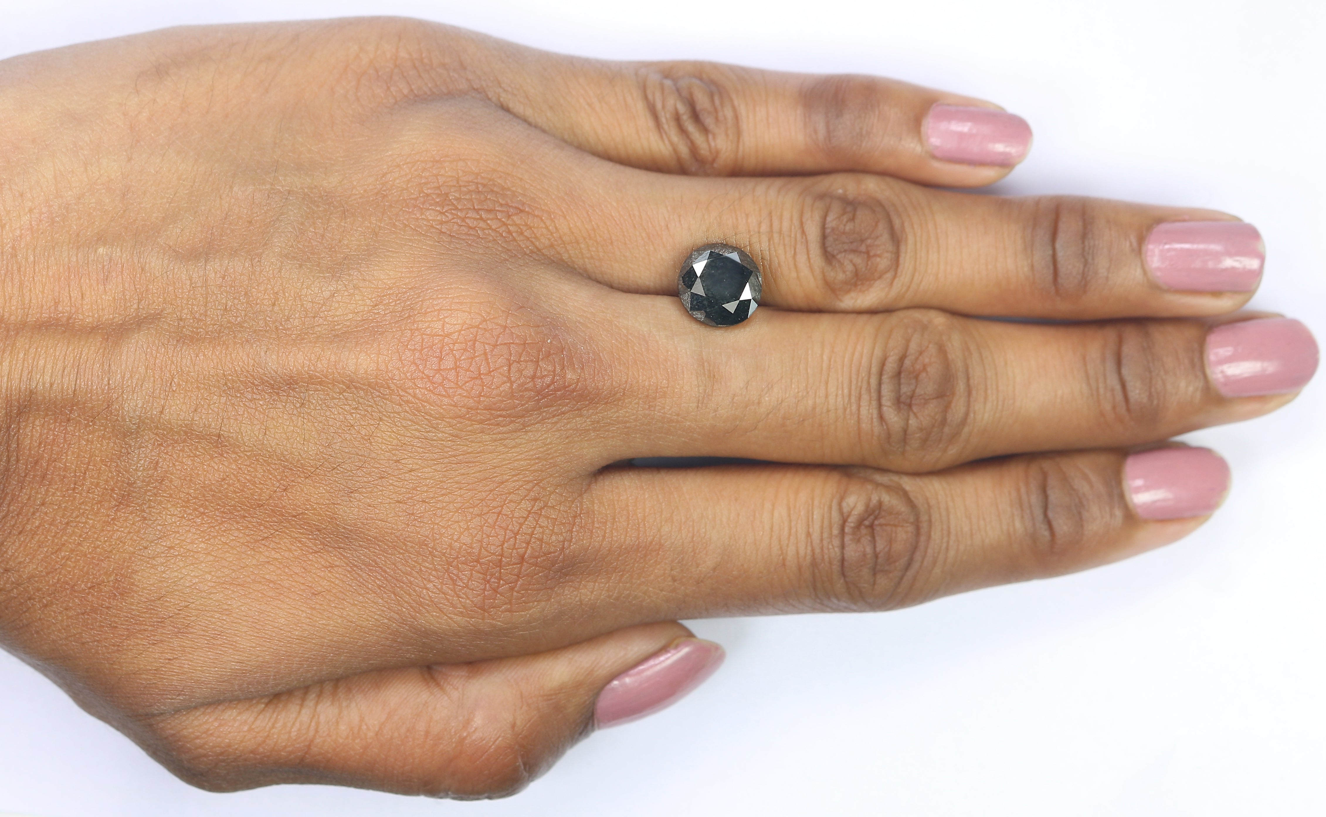 3.76 Ct Natural Loose Round Diamond Black Color Round Diamond 9.30 MM Natural Loose Diamond Black Color Round Brilliant Cut Diamond QL8487