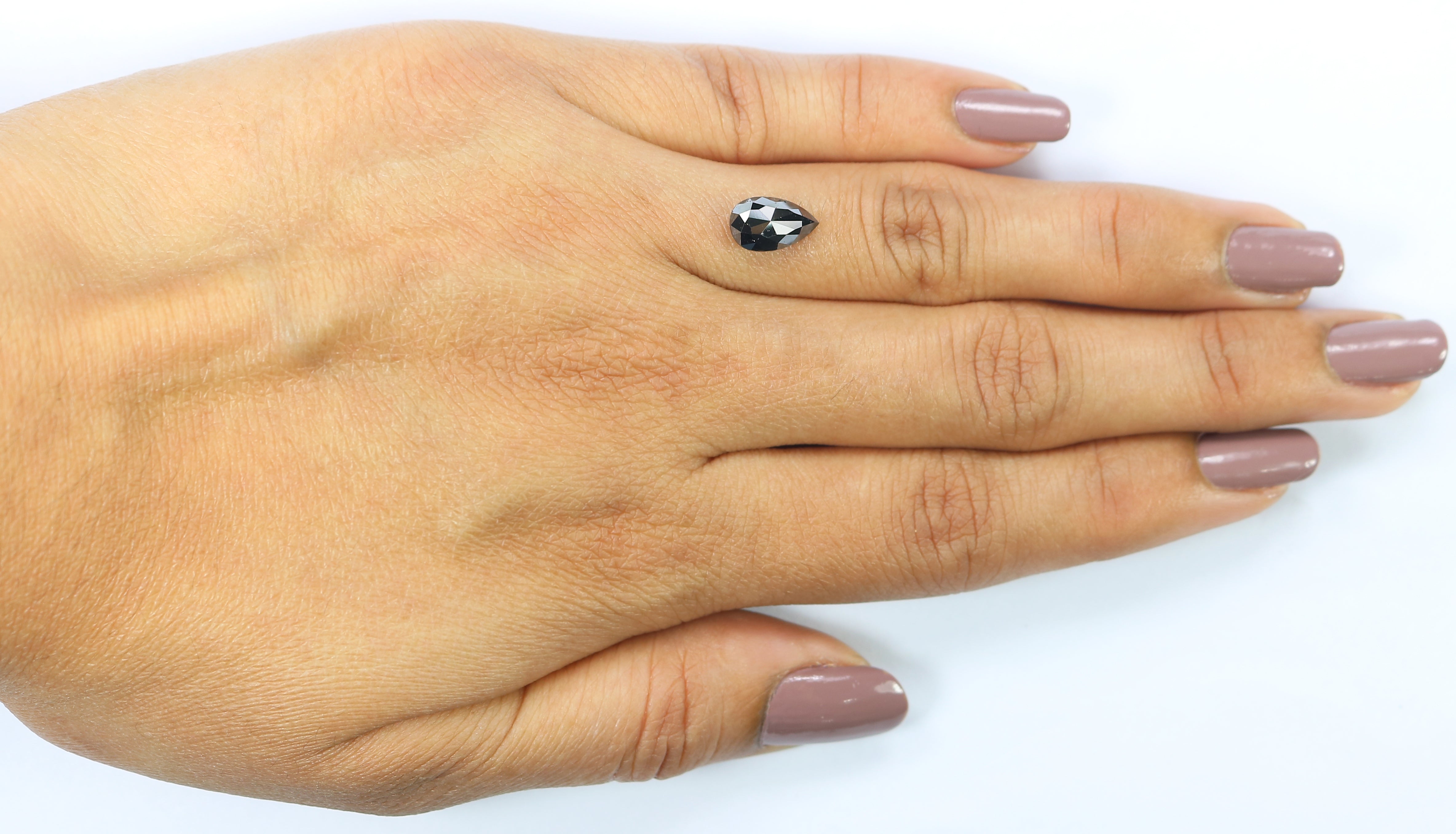 1.44 CT Natural Loose Pear Shape Diamond Black Color Pear Shape Diamond 9.30 MM Natural Loose Diamond Black Pear Rose Cut Diamond LC10