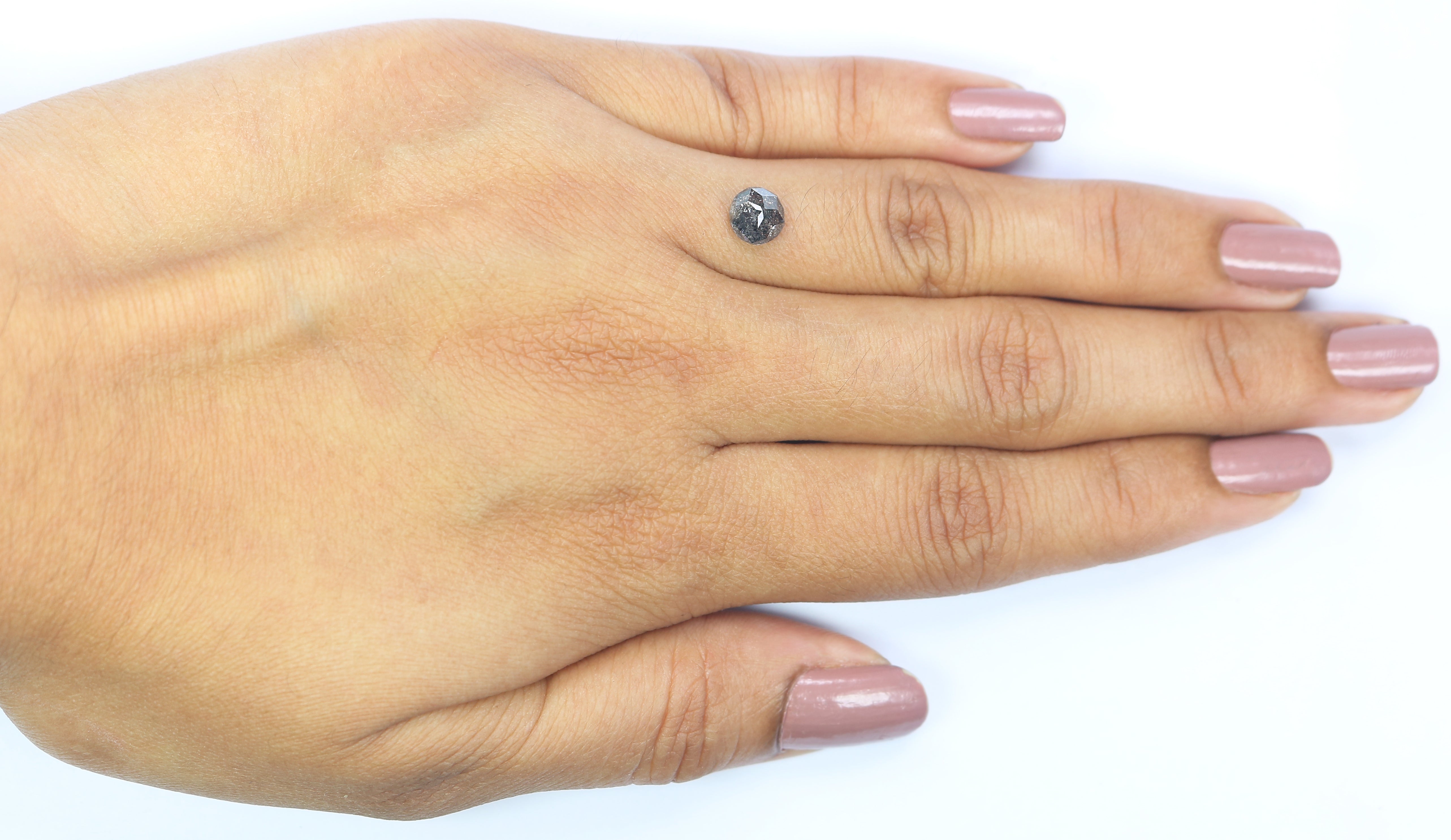 0.97 Ct Natural Loose Round Shape Diamond Salt And Pepper Round Diamond 5.85 MM Natural Loose Diamond Round Shape Rose Cut Diamond LQ2957