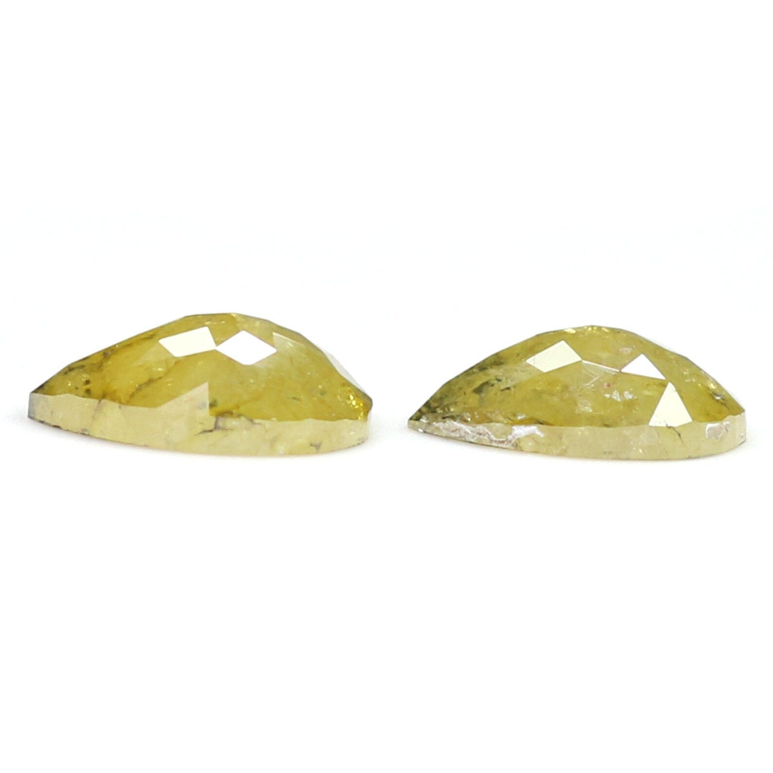 2.37 CT Natural Loose Pear Cut Pair Diamond Yellow Color Pear Shape Diamond 8.30 MM Natural Loose Diamond Pear Pair Rose Cut Diamond KDN7027