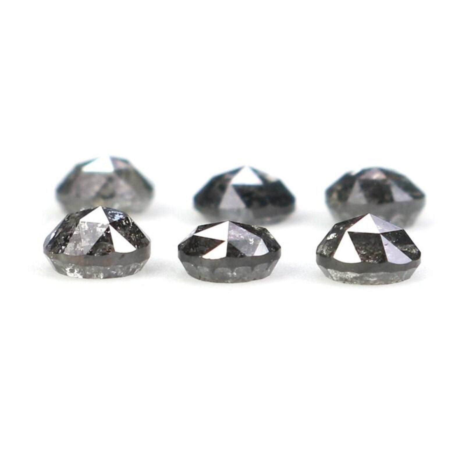 1.02 Ct Natural Loose Round Rose Cut Diamond Salt And Pepper Round Diamond 3.30 MM Natural Black Grey Color Round Rose Cut Diamond NQ2311