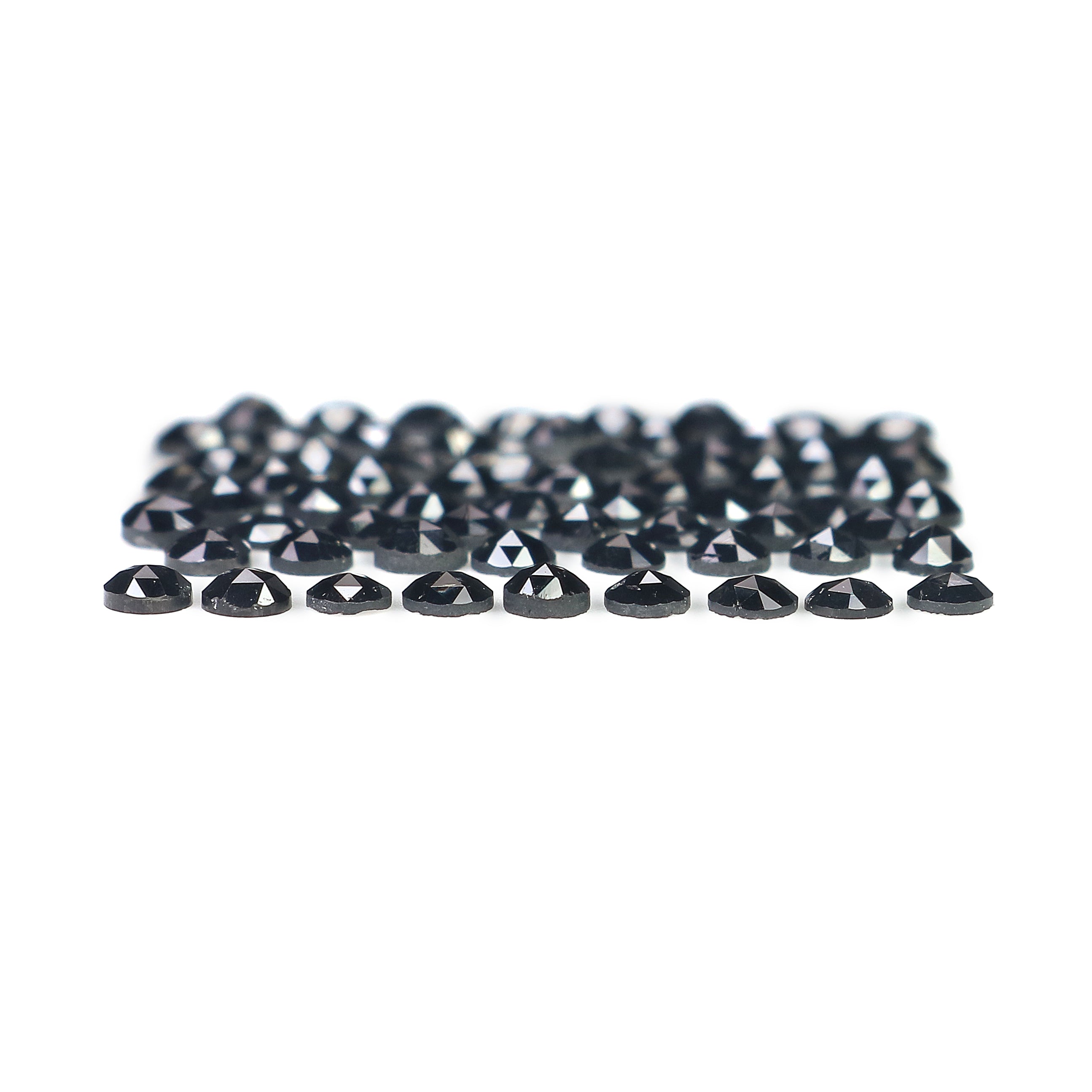 2.81 CT Natural Loose Round Shape Diamond Black Color Round Cut Diamond 2.10 MM Natural Diamond  Black Color Round Rose Cut Diamond LQ1855