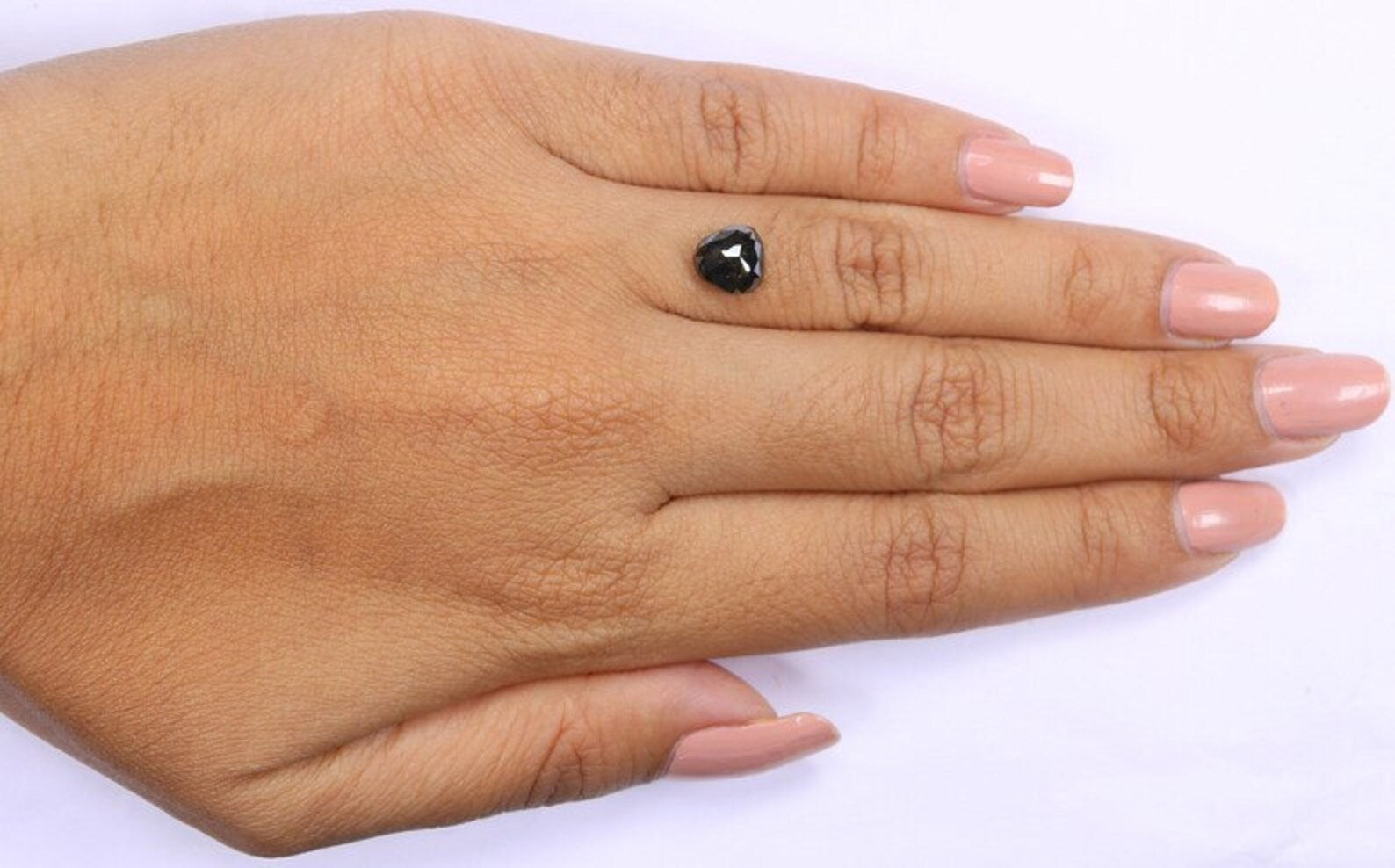1.53 CT Natural Loose Triangle Shape Diamond Salt And Pepper Triangle Diamond 7.30 MM Black Brown Color Triangle Rose Cut Diamond NQ9453